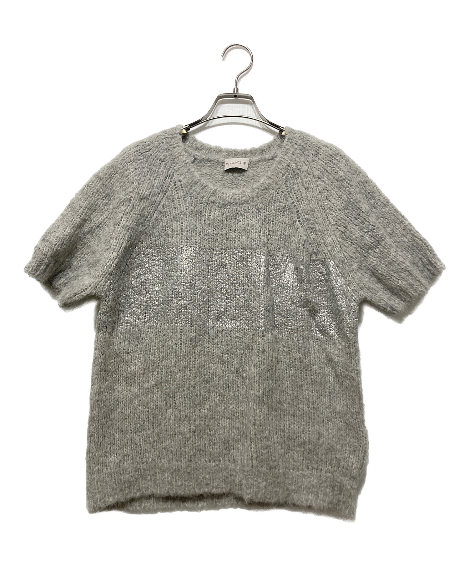 中古・古着通販】MONCLER (モンクレール) 半袖ニット グレー サイズ:Ⅿ 