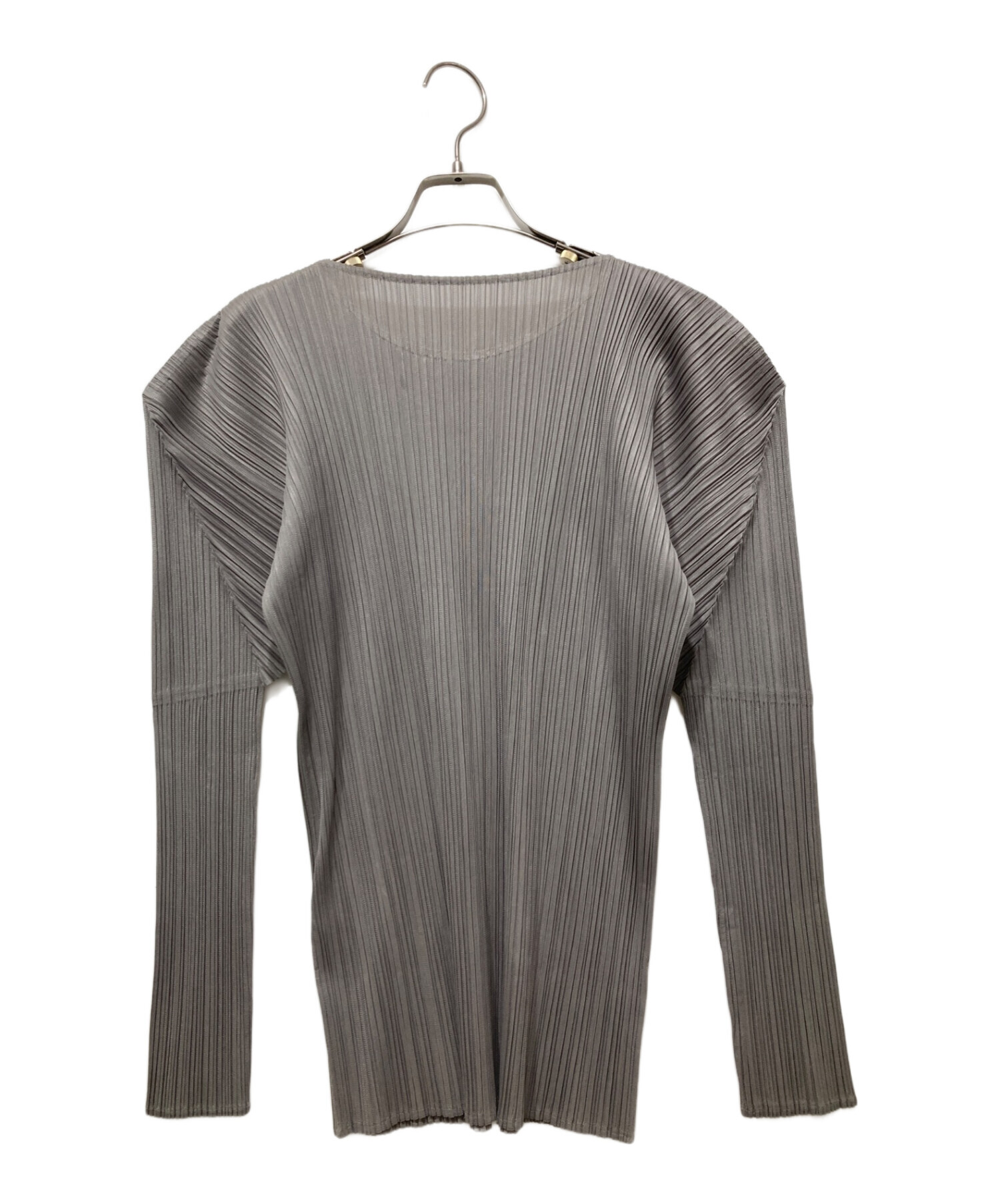 PLEATS PLEASEプリーツプリーズ長袖カットソー グレー3