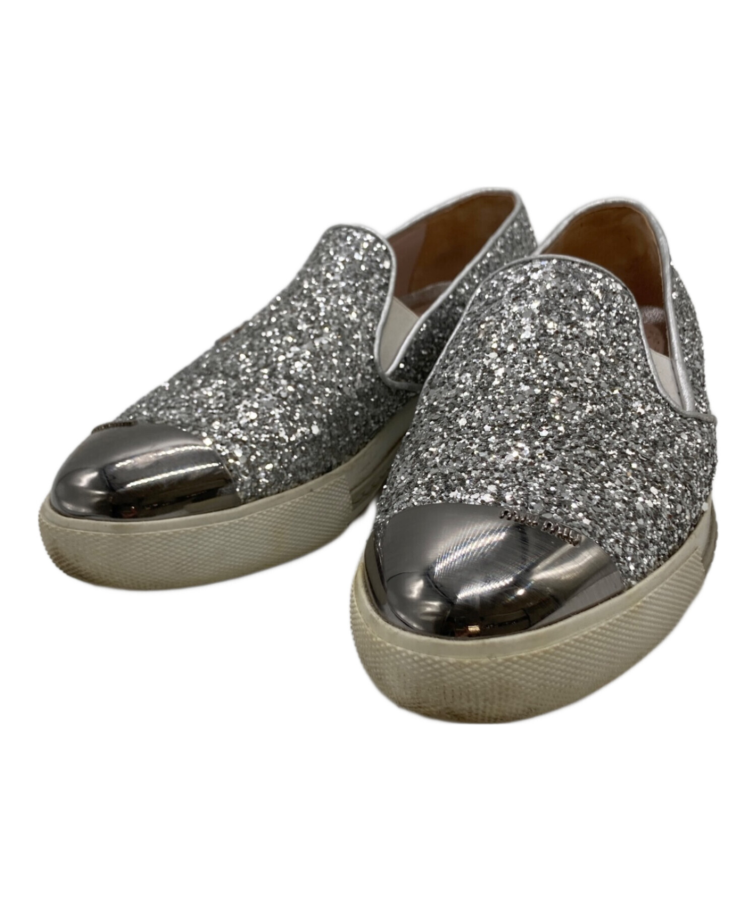 中古・古着通販】MIU MIU (ミュウミュウ) グリッタースリッポン 