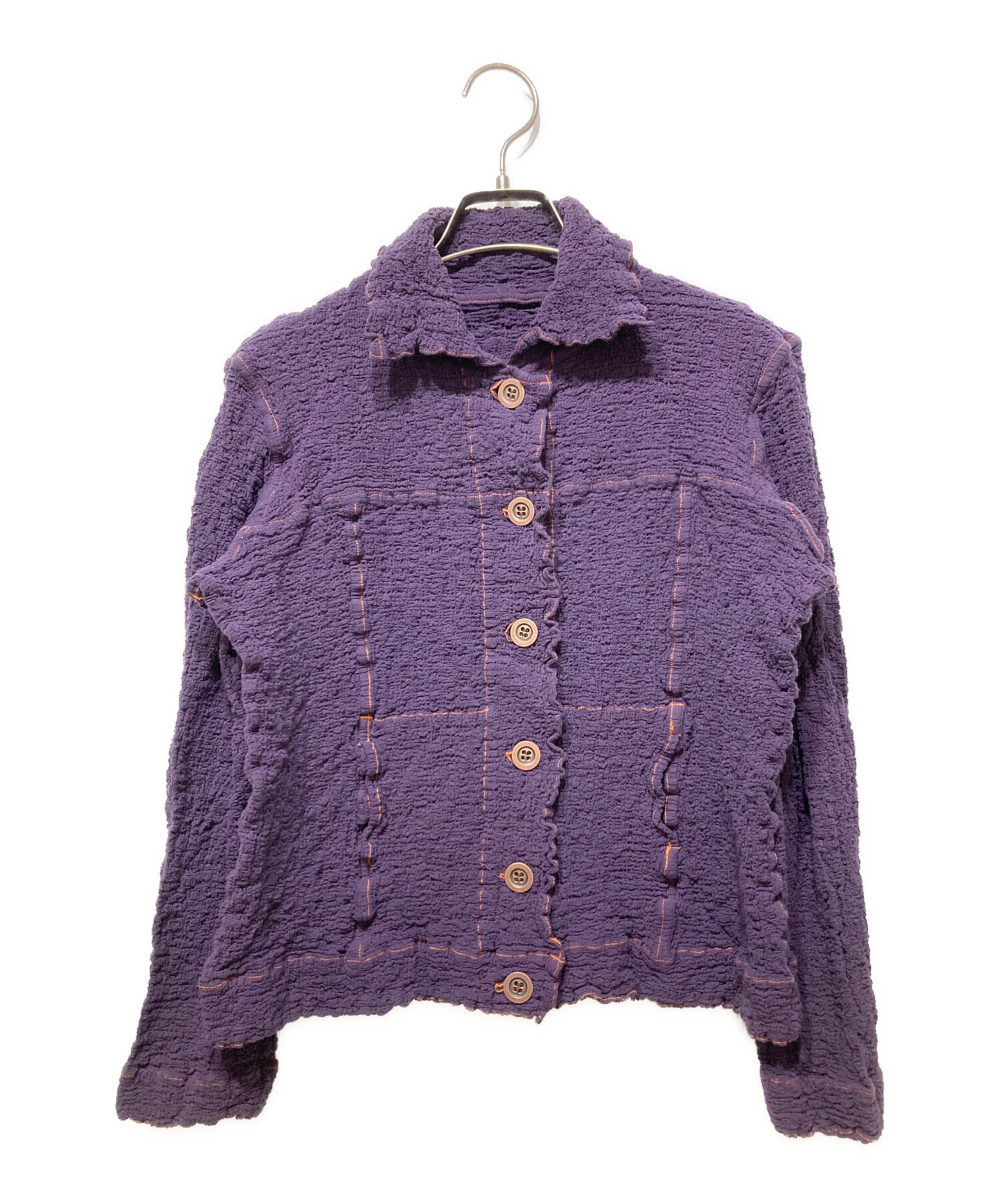 ME ISSEY MIYAKE カーディガン カリフラワー ポケット 紫 イッセイミヤケ☆新品 me のカーディガン・上着