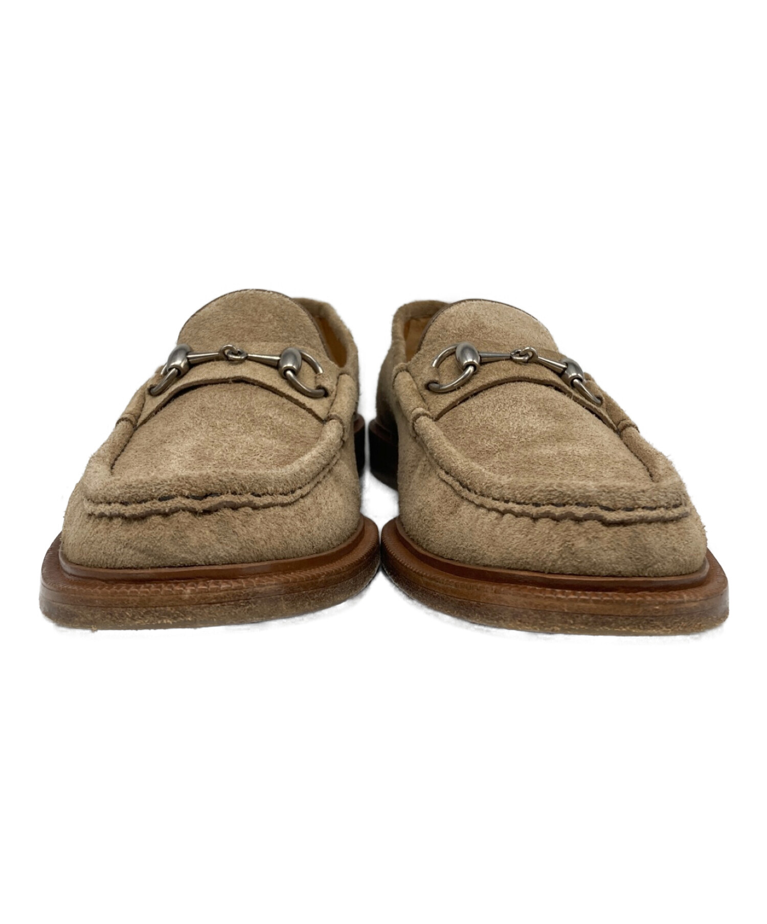 中古・古着通販】GUCCI (グッチ) スエードビットローファー ベージュ 