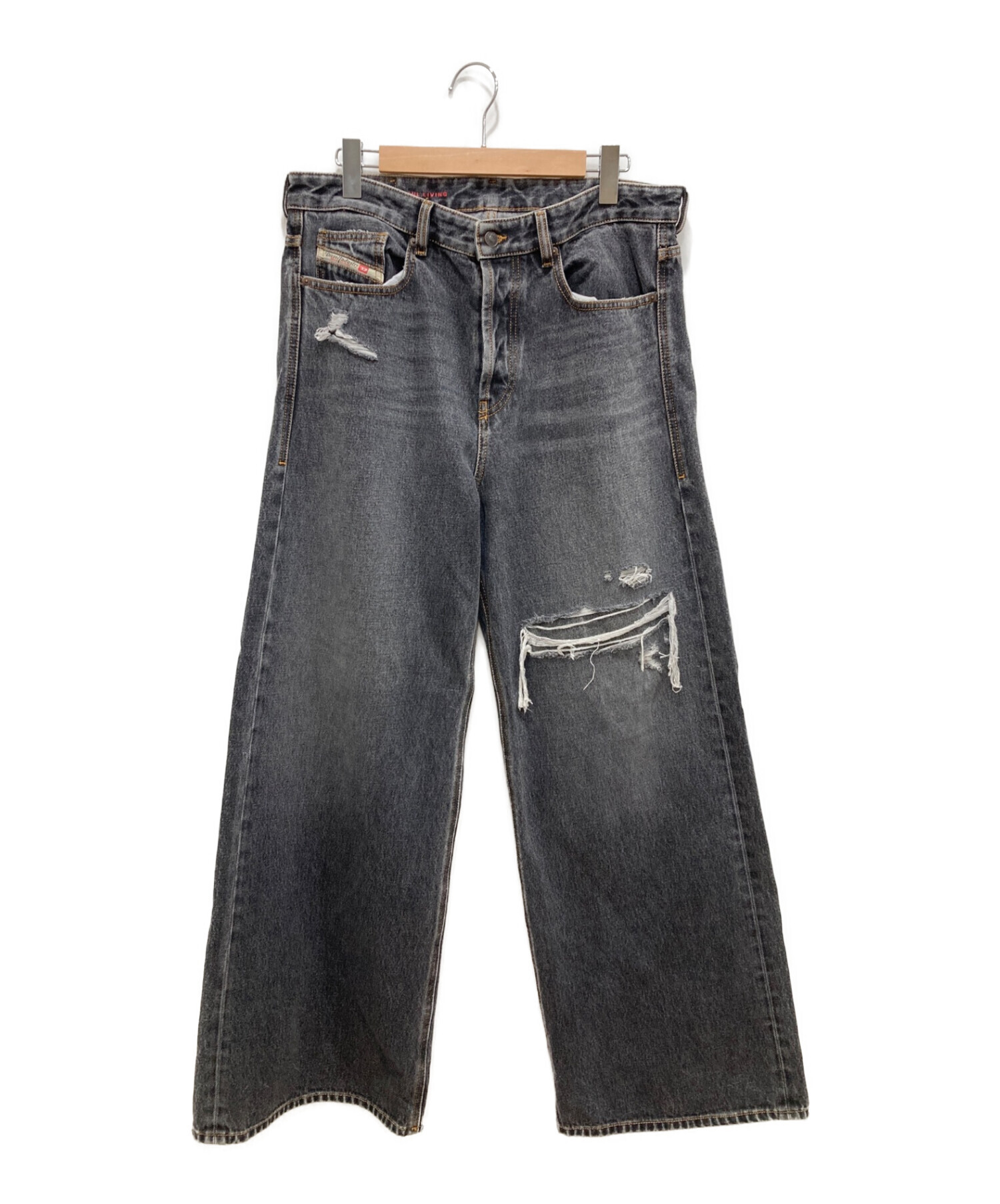 中古・古着通販】DIESEL (ディーゼル) ダメージ加工バギージーンズ 