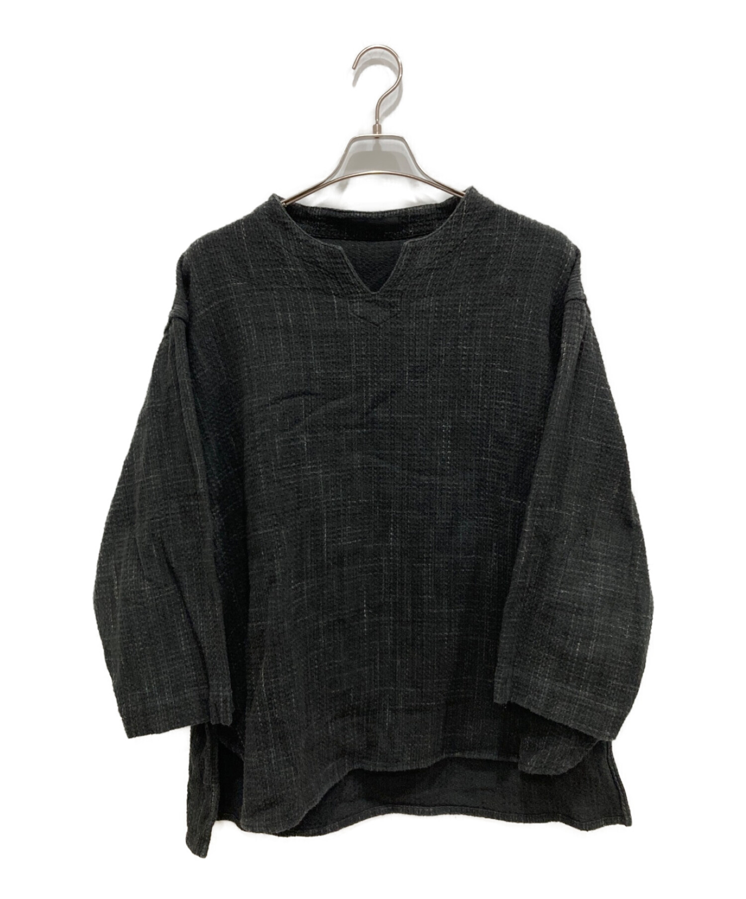 中古・古着通販】COLINA (コリーナ) ガラ紡刺し子キーネックプル 