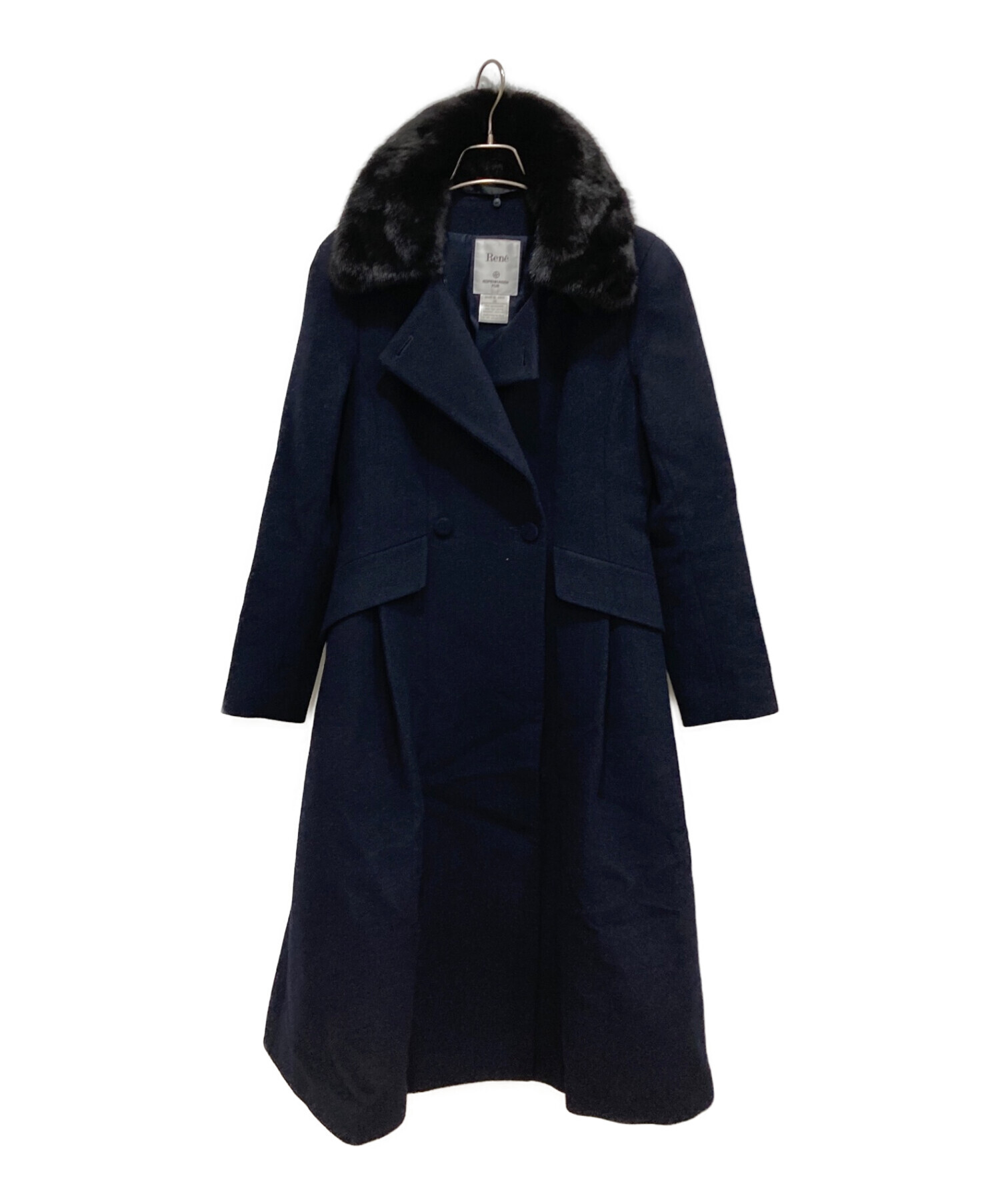 ルネ】Rene ミンクファーコート ネイビー ルネ コートミンクファー32