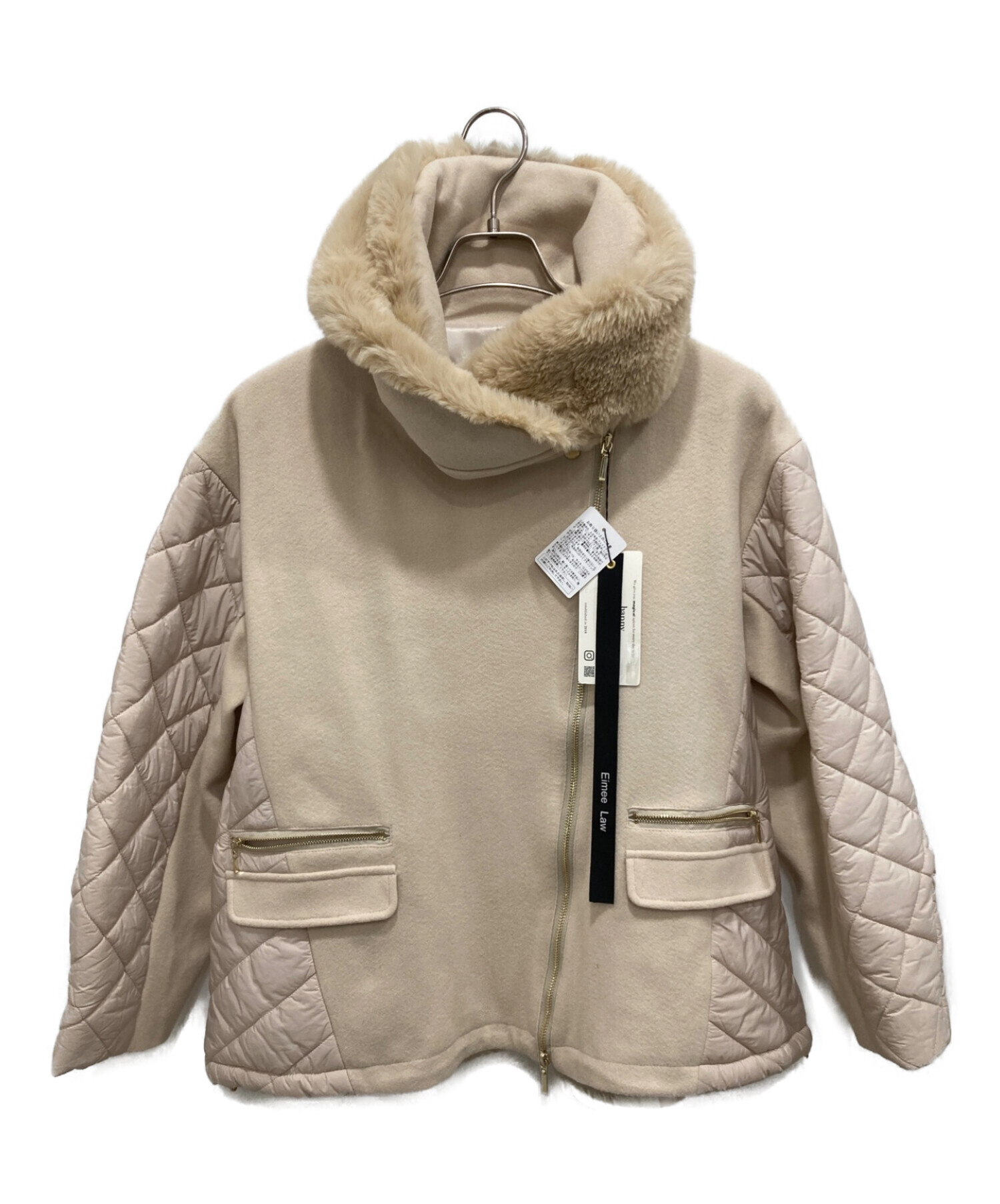 エイミーロウ メルトン＆キルト ファーフーディブルゾン エイミーロウ メルトン&キルト ファーフーディブルゾン