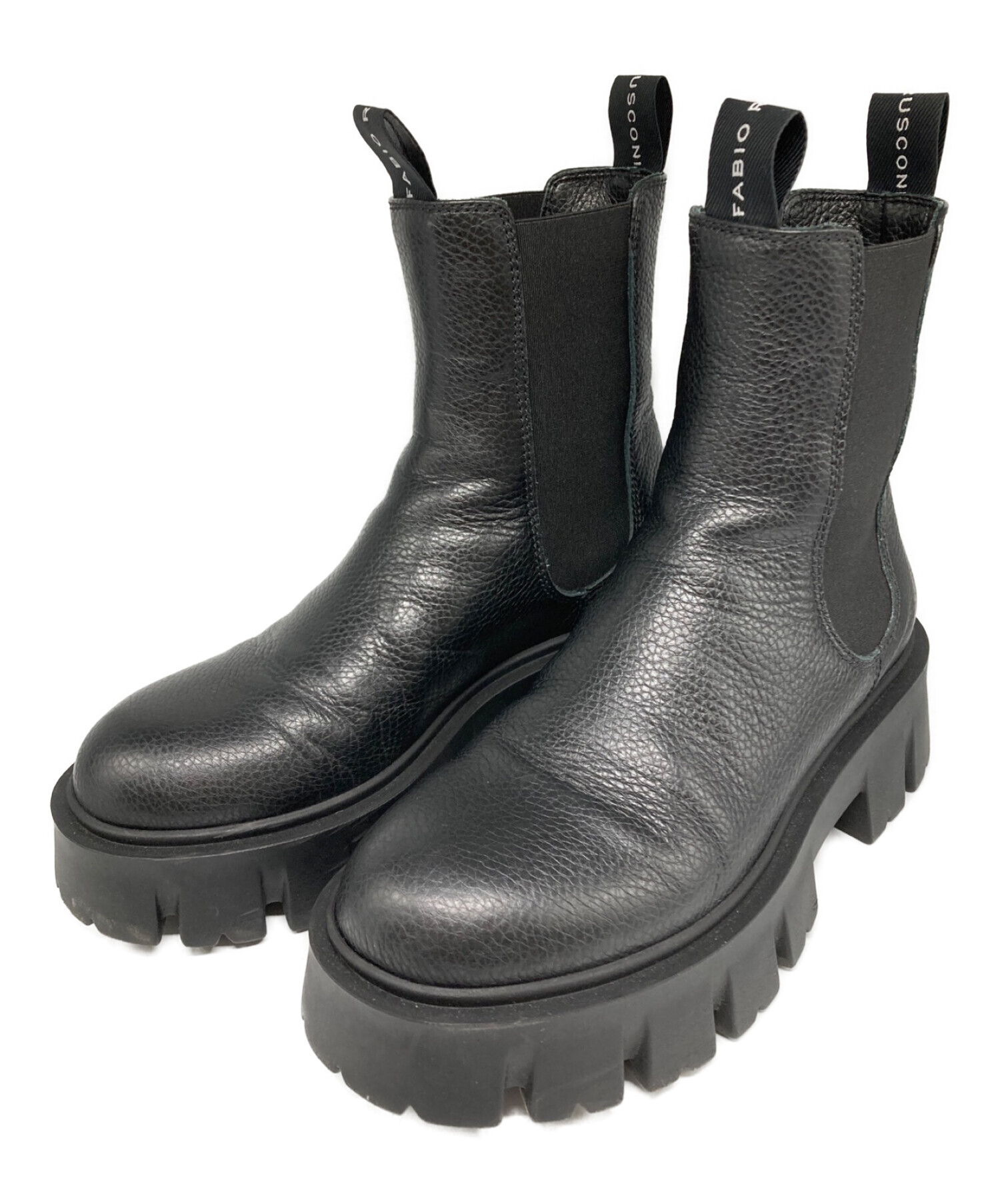 ファビオルスコーニ】シュリンクレザーサイドゴアブーツ チャンキー