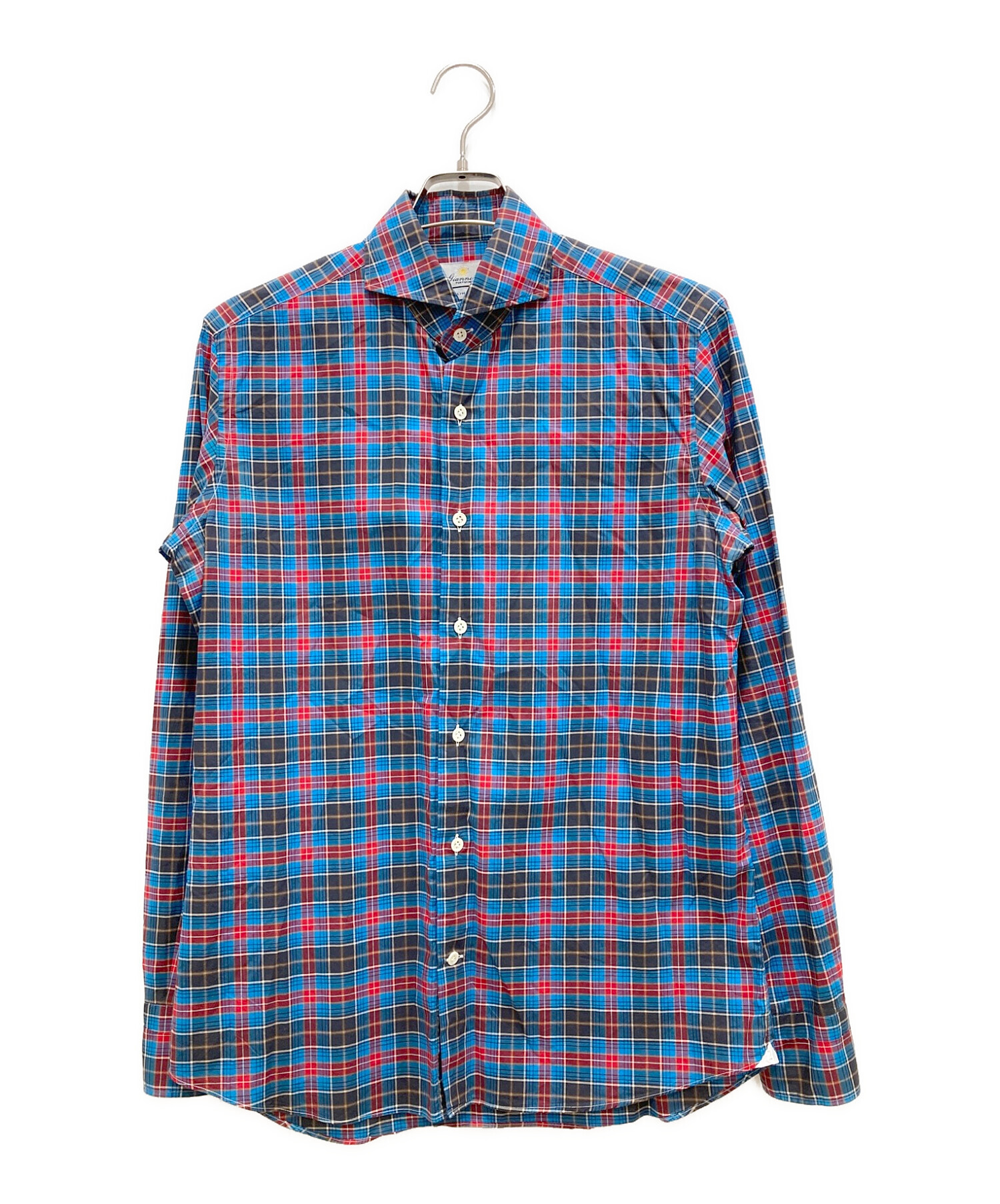 中古・古着通販】giannetto (ジャンネット) チェックシャツ ブルー 