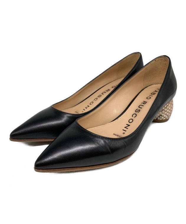 FABIO RUSCONI パイソンヒールパンプス