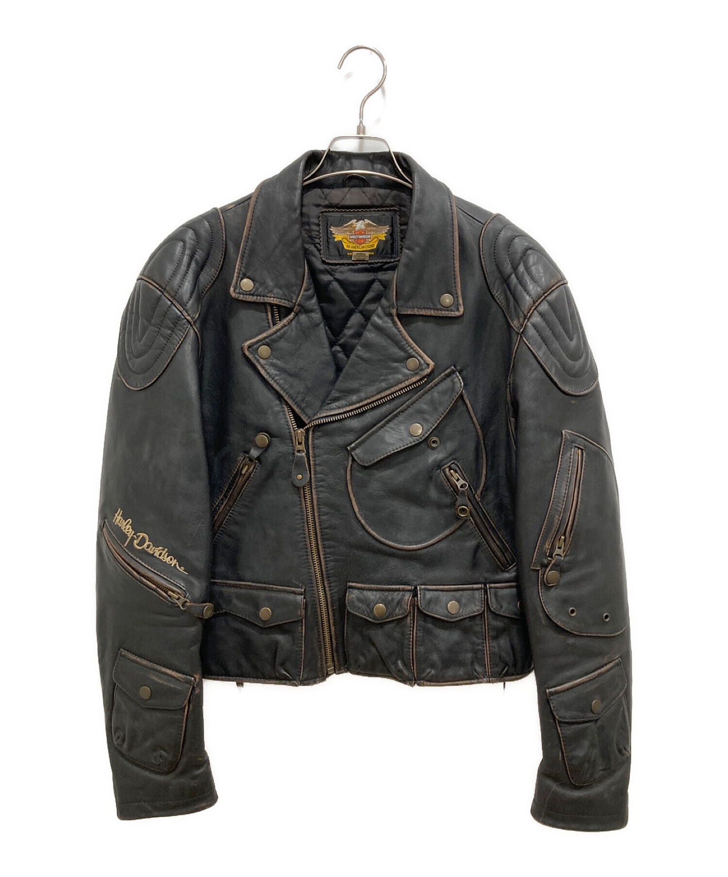 ハーレーダビッドソン レザー ダブルライダースジャケット ブラック