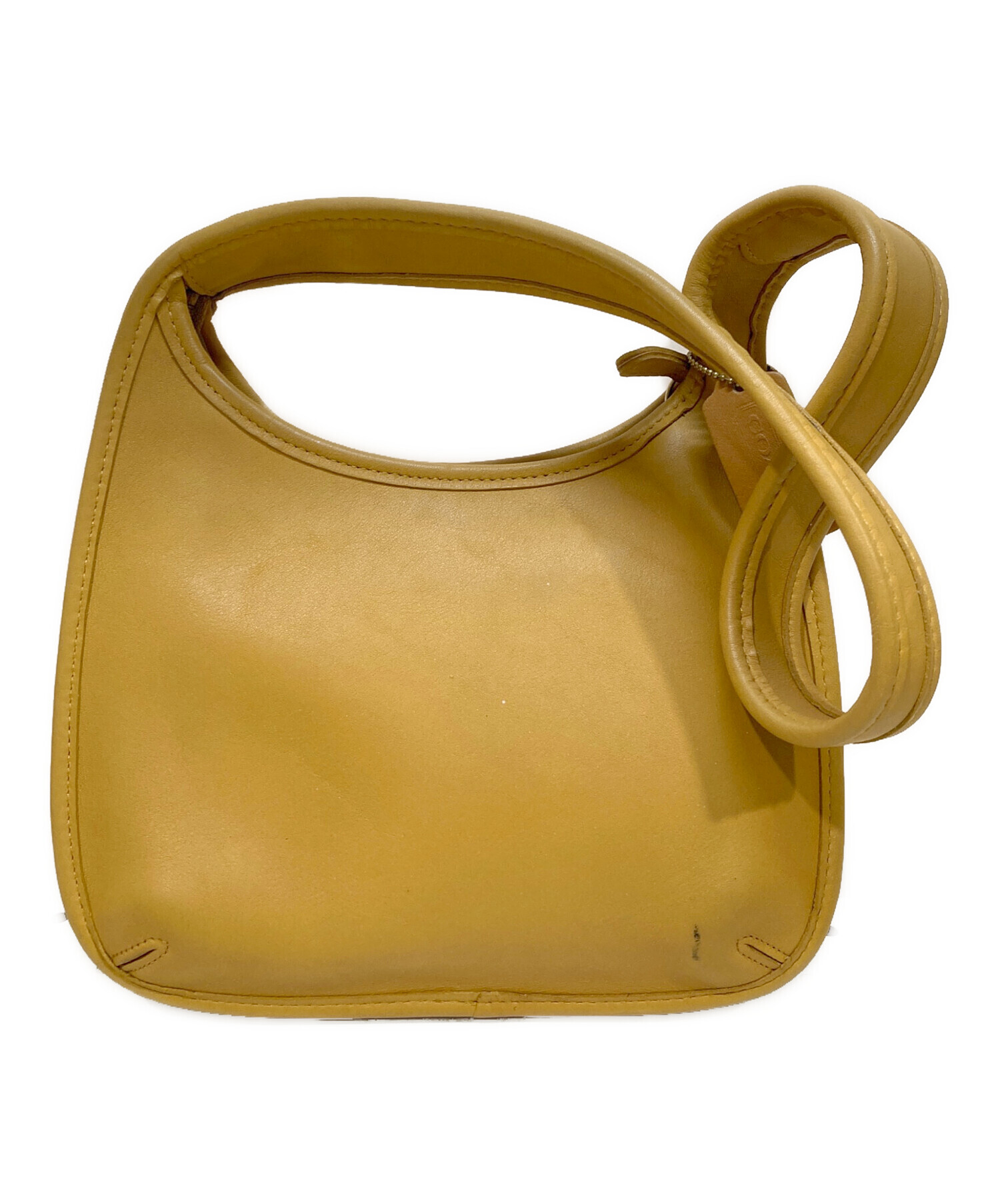 中古・古着通販】COACH (コーチ) レザーワンショルダーバッグ イエロー 