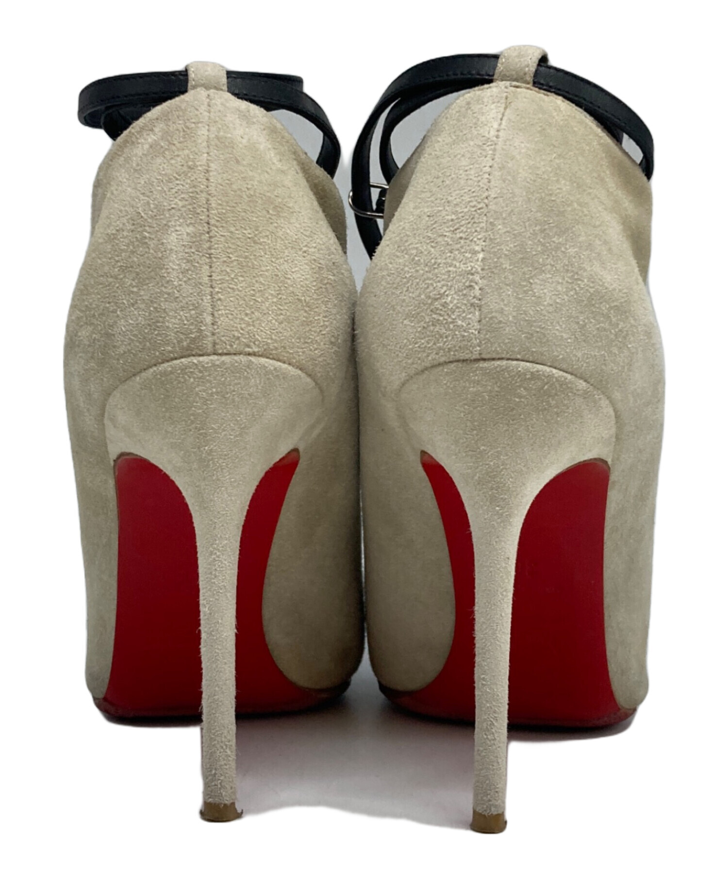 クリスチャンルブタン　スエード　ブラック　オープントゥ　レッドソール　サイズ36 クリスチャンルブタン スエード ブラック オープントゥ レッドソール