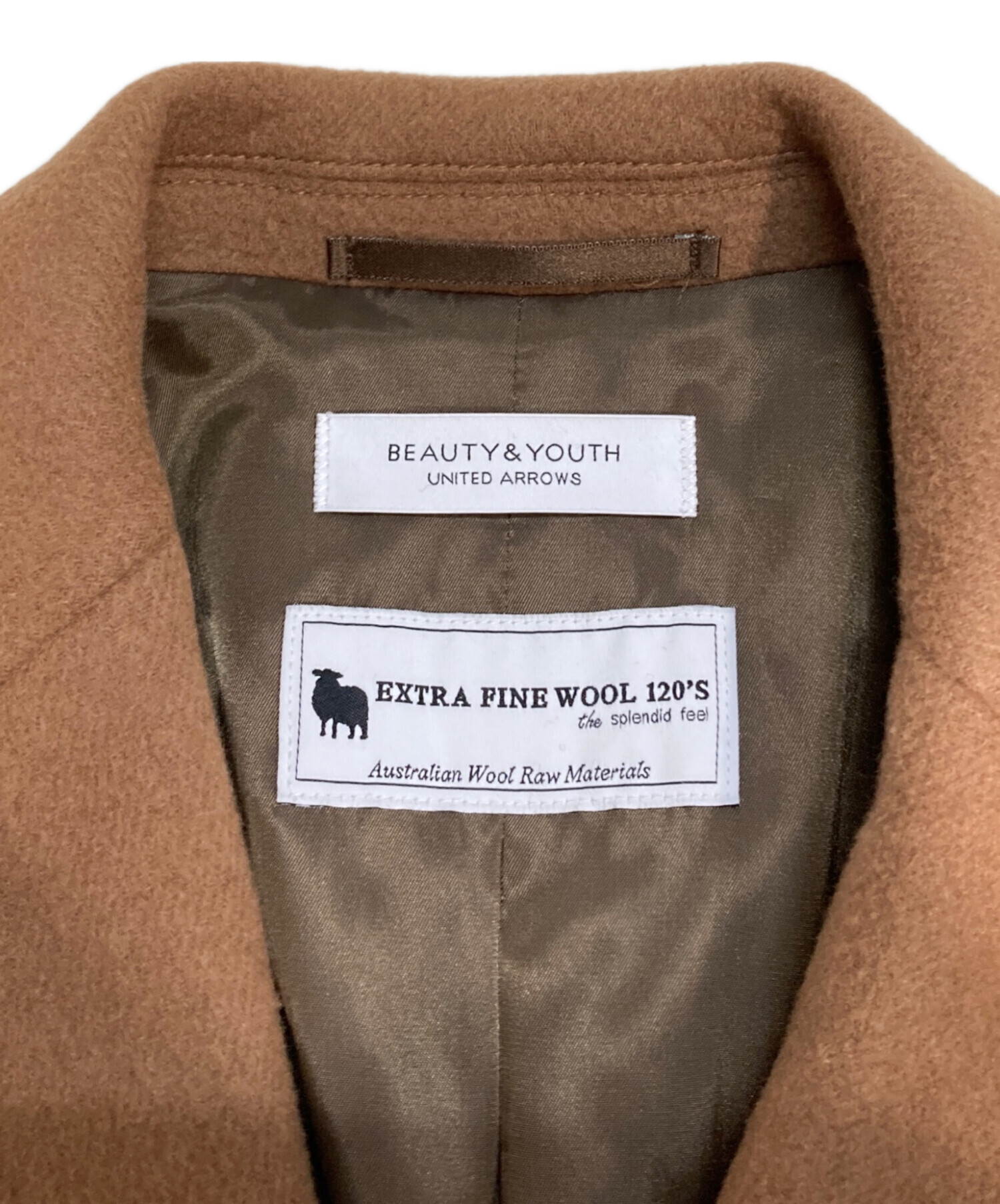 美品】ユナイテッドアローズ EXTRA FINE WOOL 120'S コート WEB