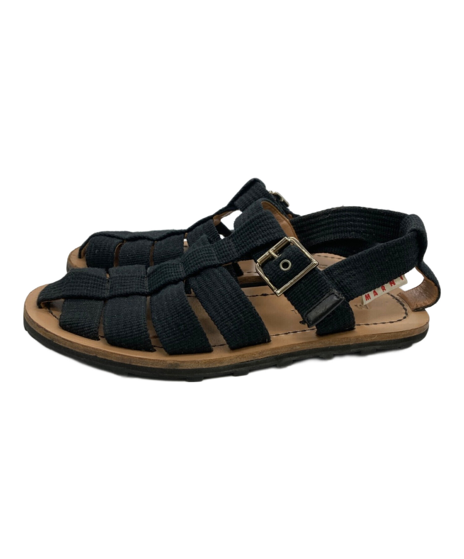 中古・古着通販】MARNI (マルニ) キャンバスグルカサンダル ブラック 