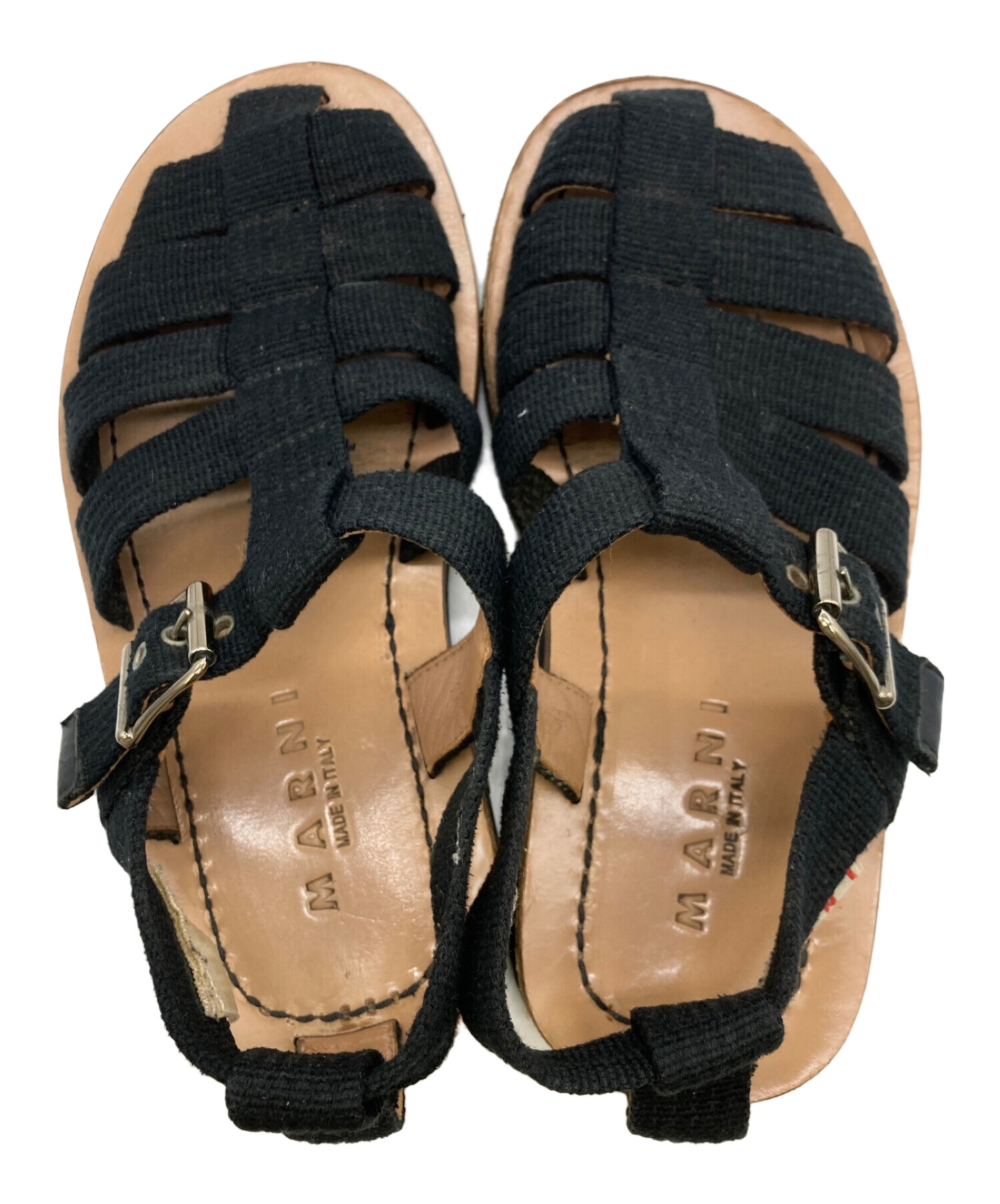 中古・古着通販】MARNI (マルニ) キャンバスグルカサンダル ブラック 