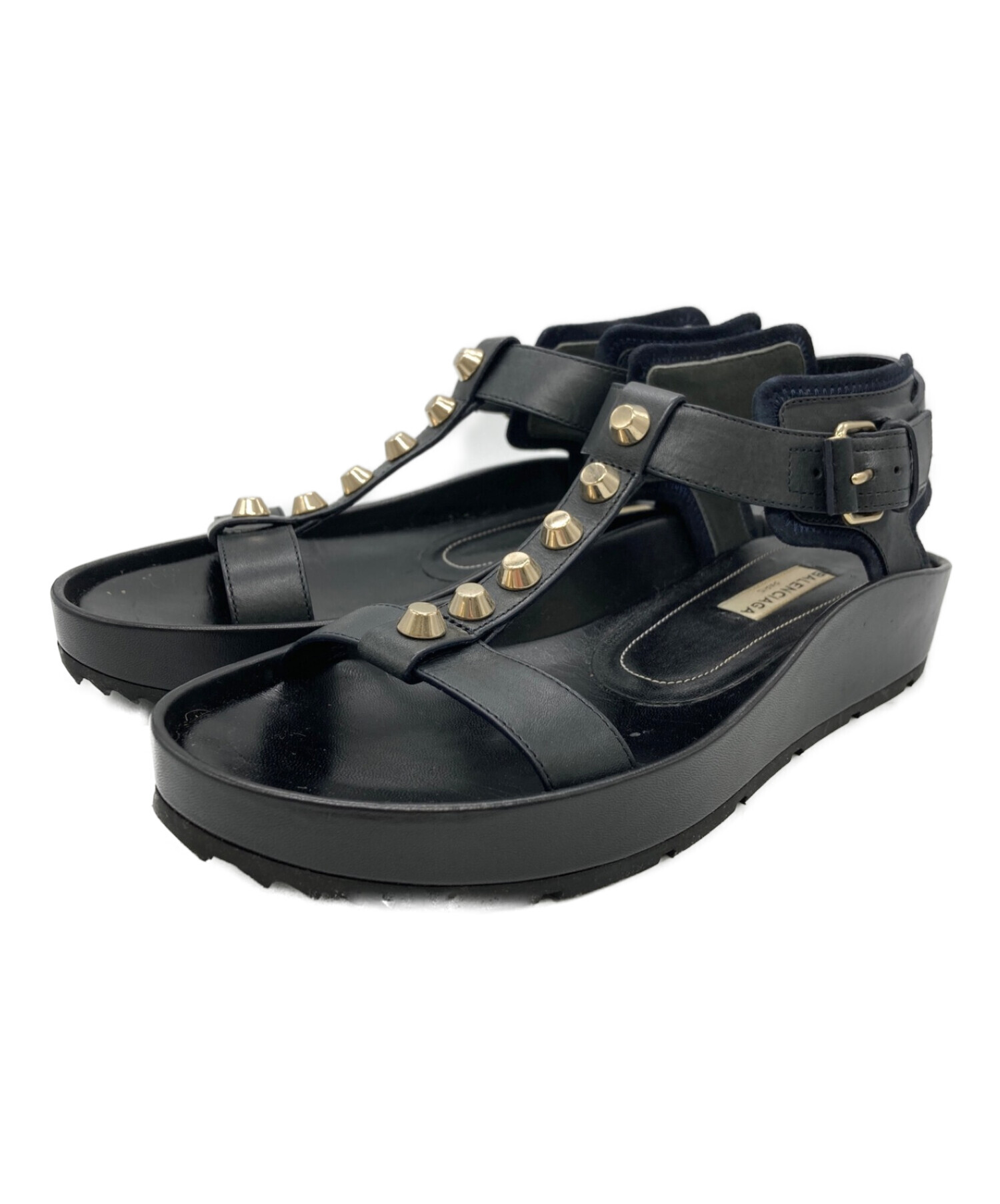 BALENCIAGA バレンシアガ スタッズ サンダル フラット｜靴
