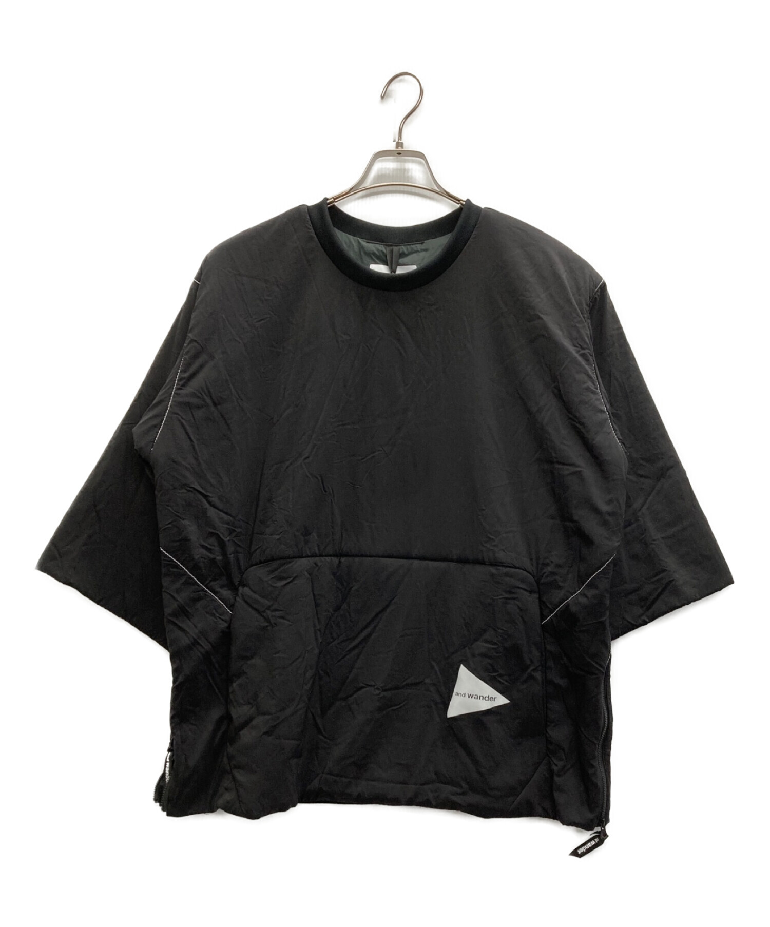 and wander/アルファエアT/MENS black/Lサイズ and wander/アルファエアT/MENS black/Lサイズ