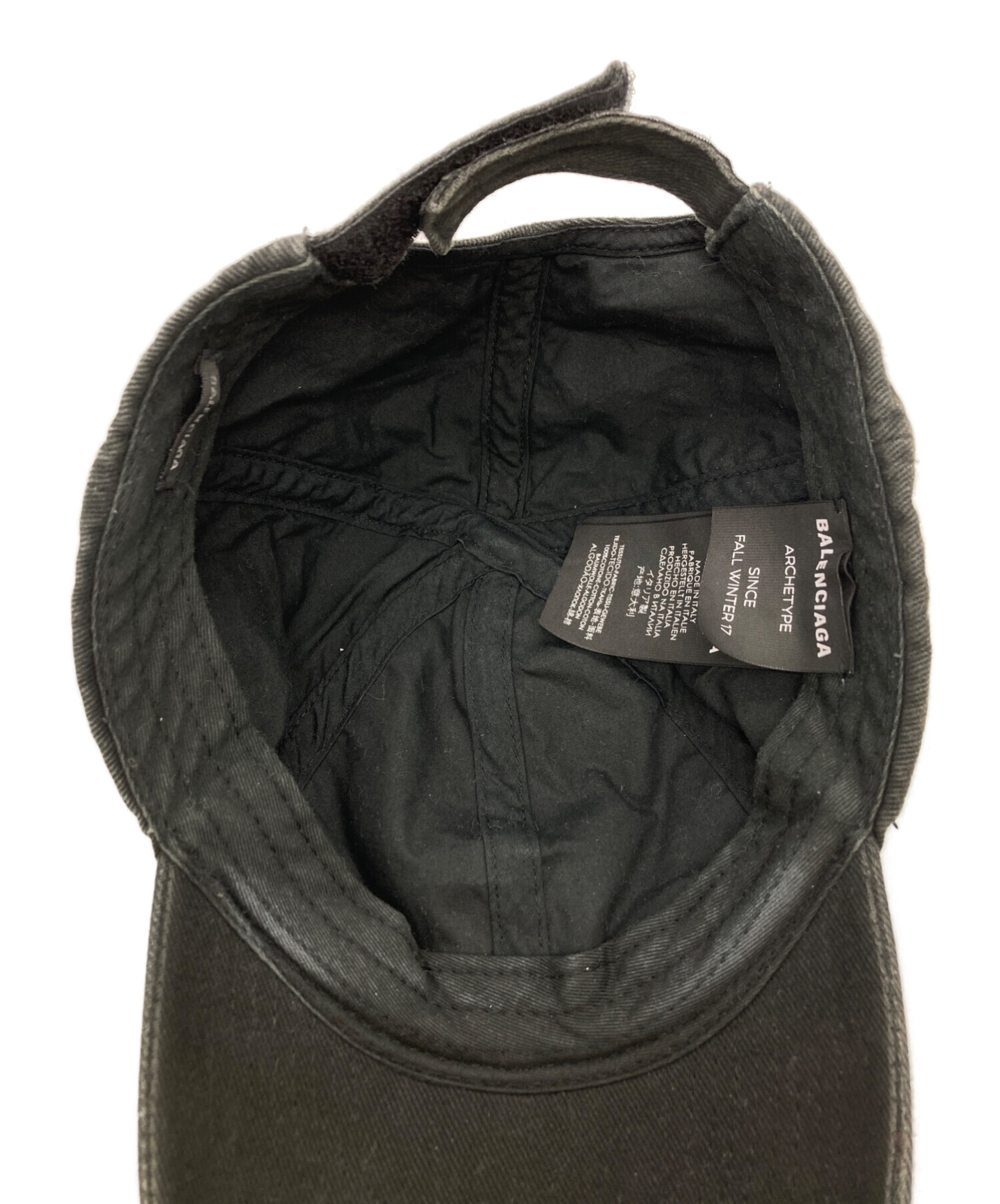 ✨美品✨BALENCIAGA キャップ L59 ロゴ刺繍 マジックテープ 黒 by