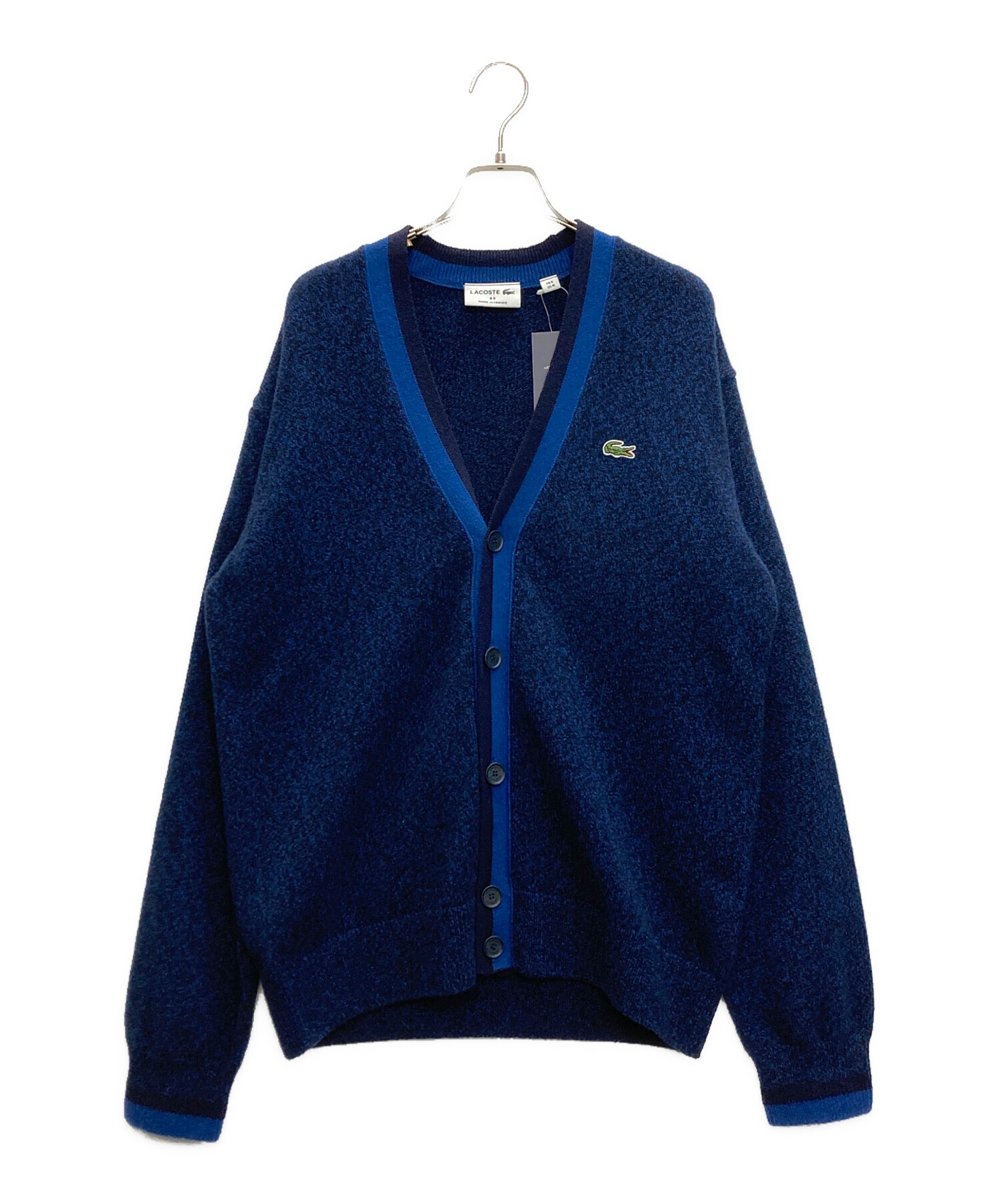 中古・古着通販】LACOSTE (ラコステ) ニットカーディガン ブルー 