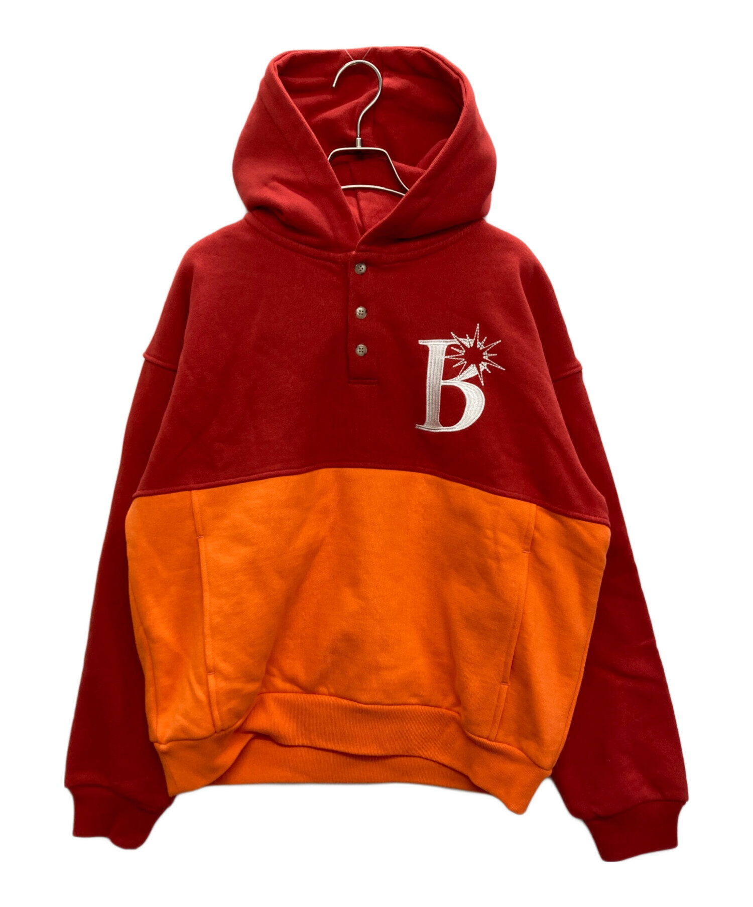 中古・古着通販】BoTT (ボット) 2 TONE PULLOVER HOODIE レッド 