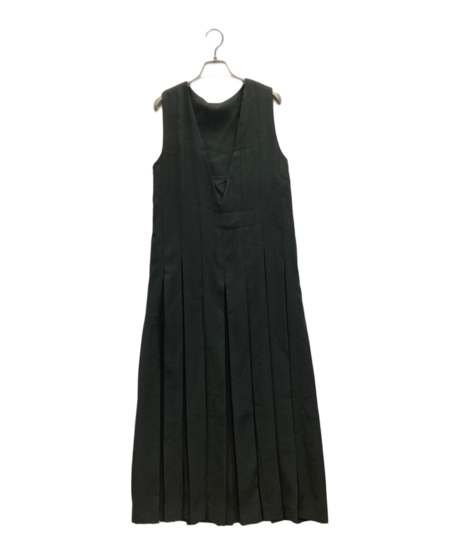 中古・古着通販】CLANE (クラネ) W FACE PLEATS ONEPIECE ブラック  