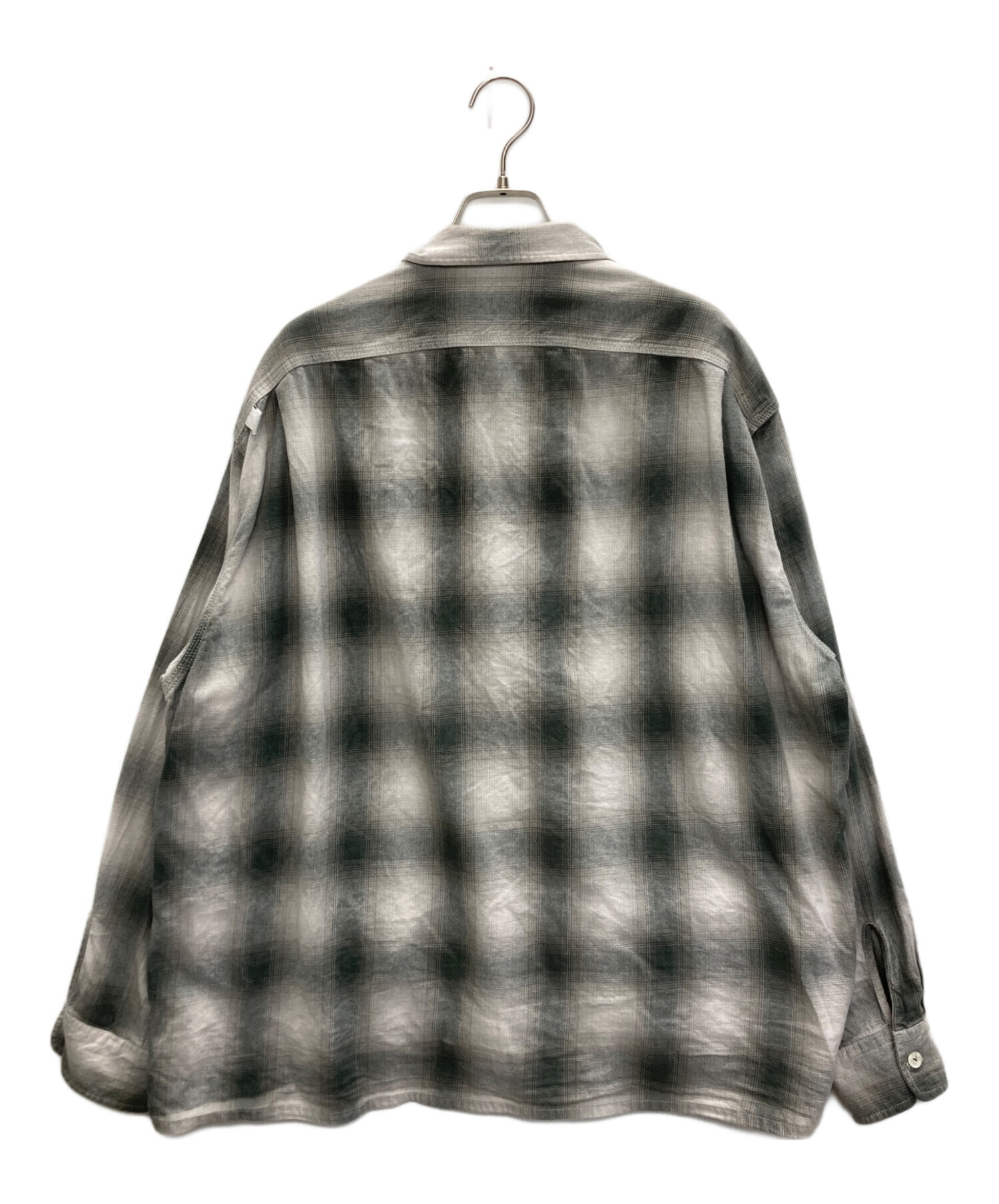 CAHLUMN カウラム オンブレチェックシャツ グレー Lサイズ