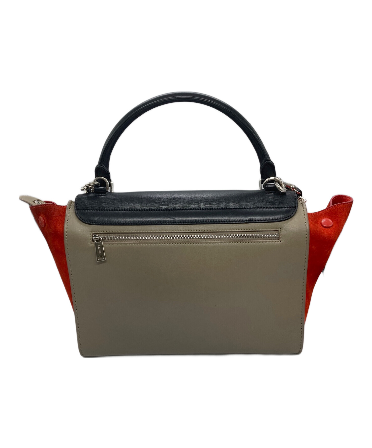 Celine セリーヌトラペーズ ミディアムブラック - ハンドバッグ 