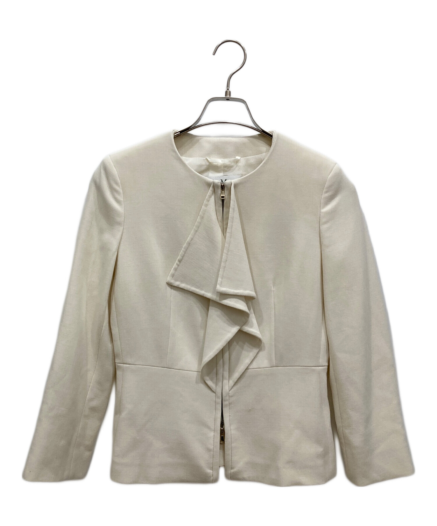 中古・古着通販】MaxMara (マックスマーラ) ノーカラーフリル 