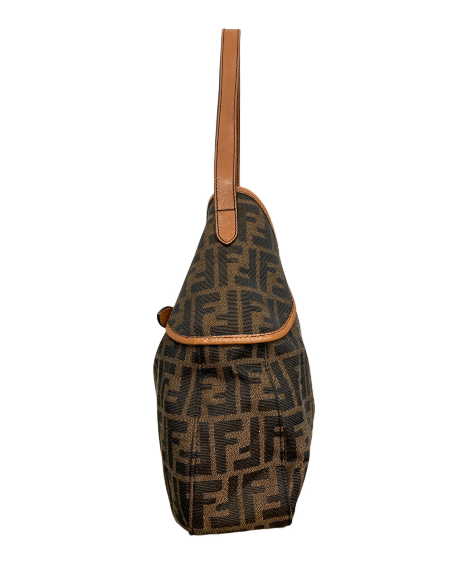 良品】FENDI フェンディ ズッカ柄 セミショルダー ハンドバッグ 