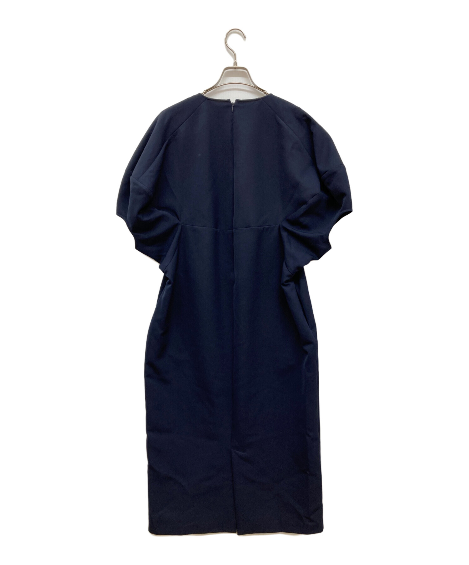 中古・古着通販】CLANE (クラネ) LANTERN SLEEVE ONE PIECE ネイビー  