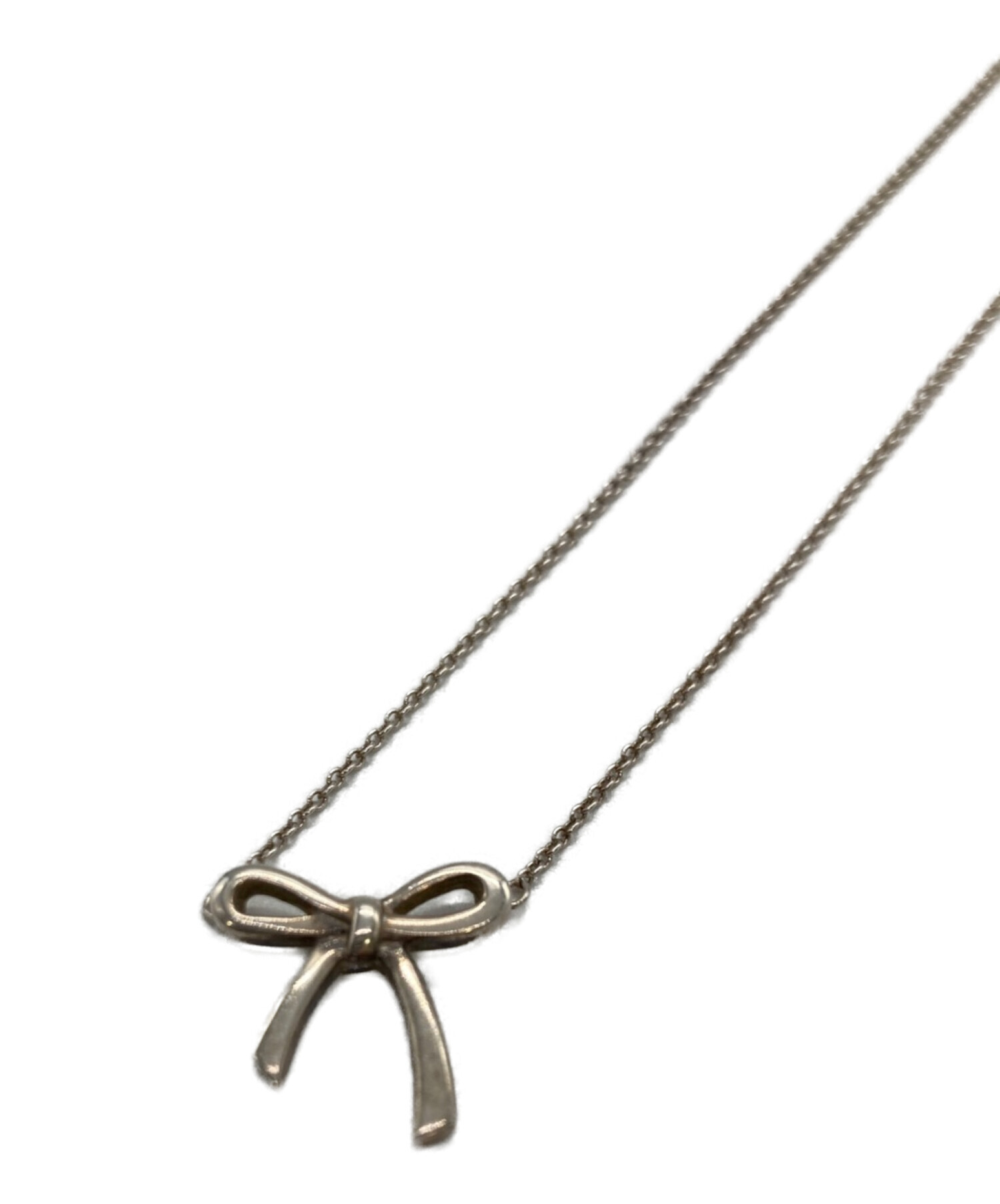 本日のみ価格 TIFFANY ティファニーボウ リボン ネックレスシルバー925 