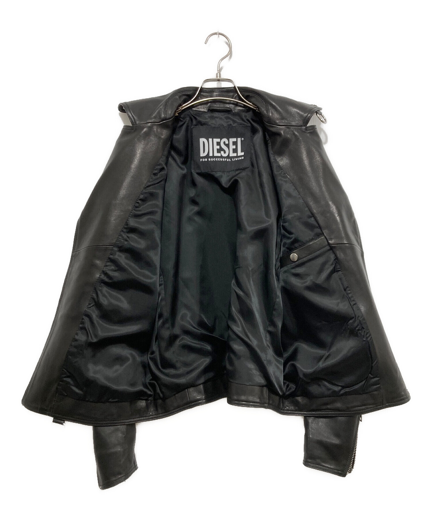DIESEL ラムレザーボアライダースジャケット 素晴らし