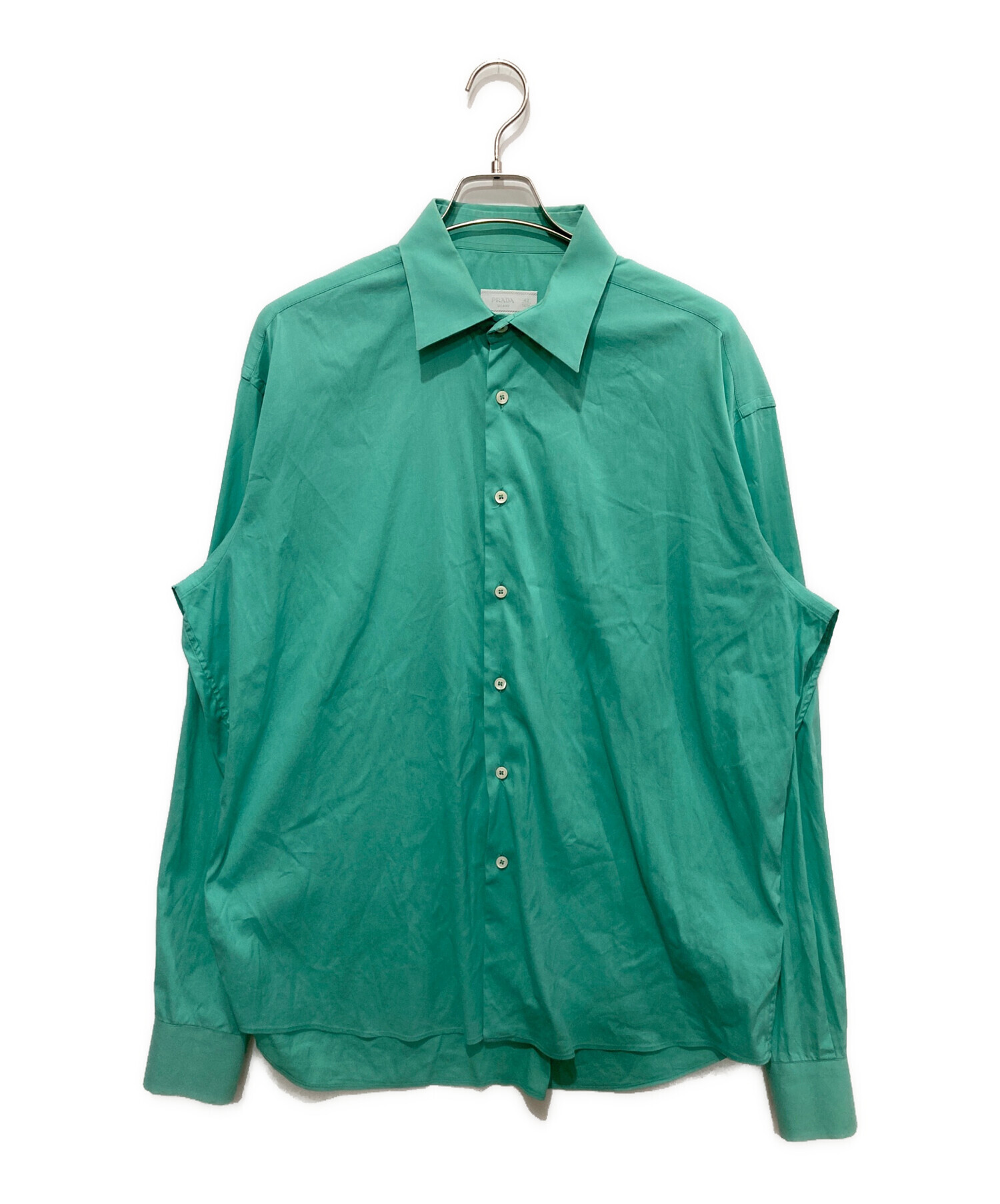 PRADA ポロシャツ グリーン 緑 PRADA プラダ 長袖ポロシャツ グリーン