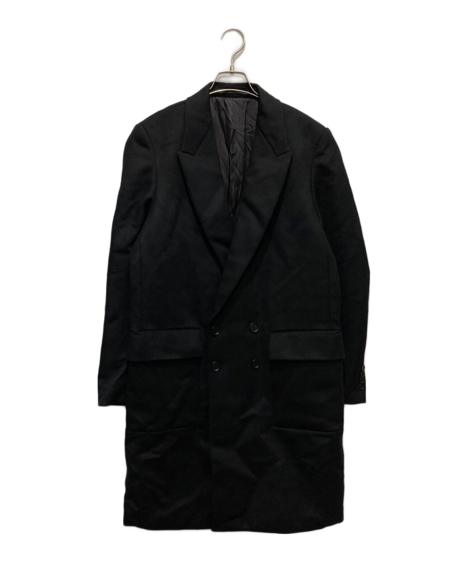 美品◆Paul Smith Black ブラック&グレーカシミヤチェスターコート Paul Smith チェスターコート ウールカシミヤ チェスターコート