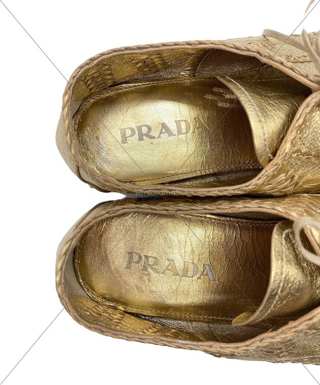 中古・古着通販】PRADA (プラダ) ウォーブンオックスフォードシューズ 