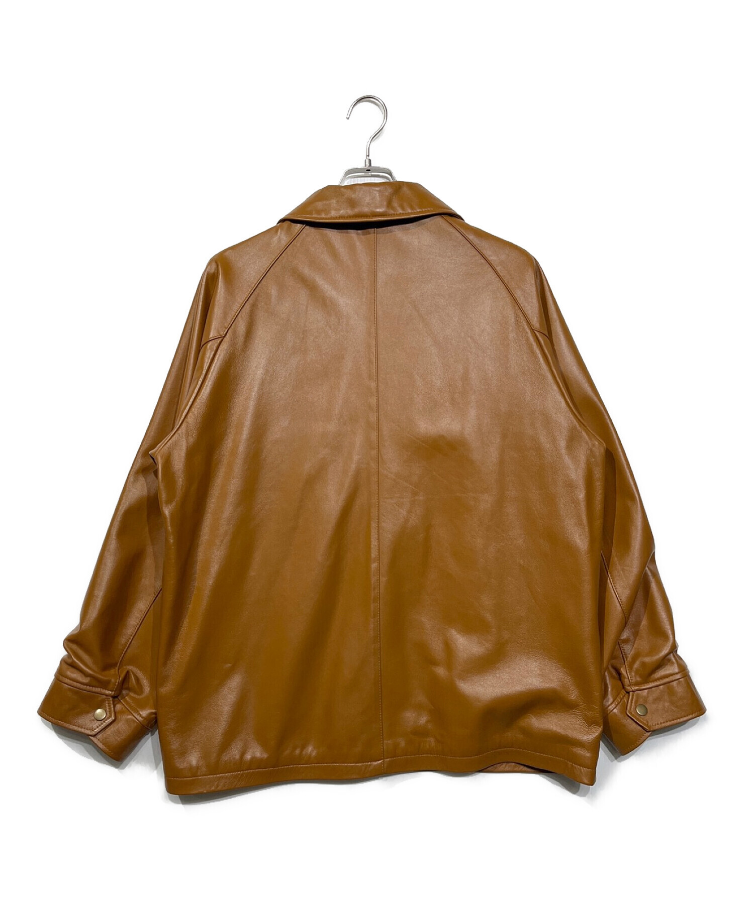 BACKBONE BACKS ファー付き ラムレザージャケット ブラックレザー  