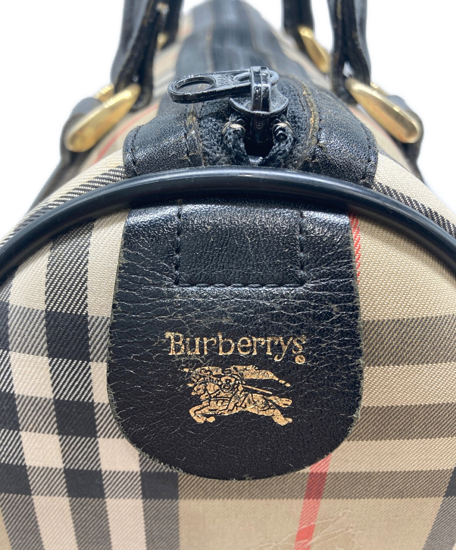 Burberry バーバリー ミニボストンバッグ ノバチェック シャドーホース