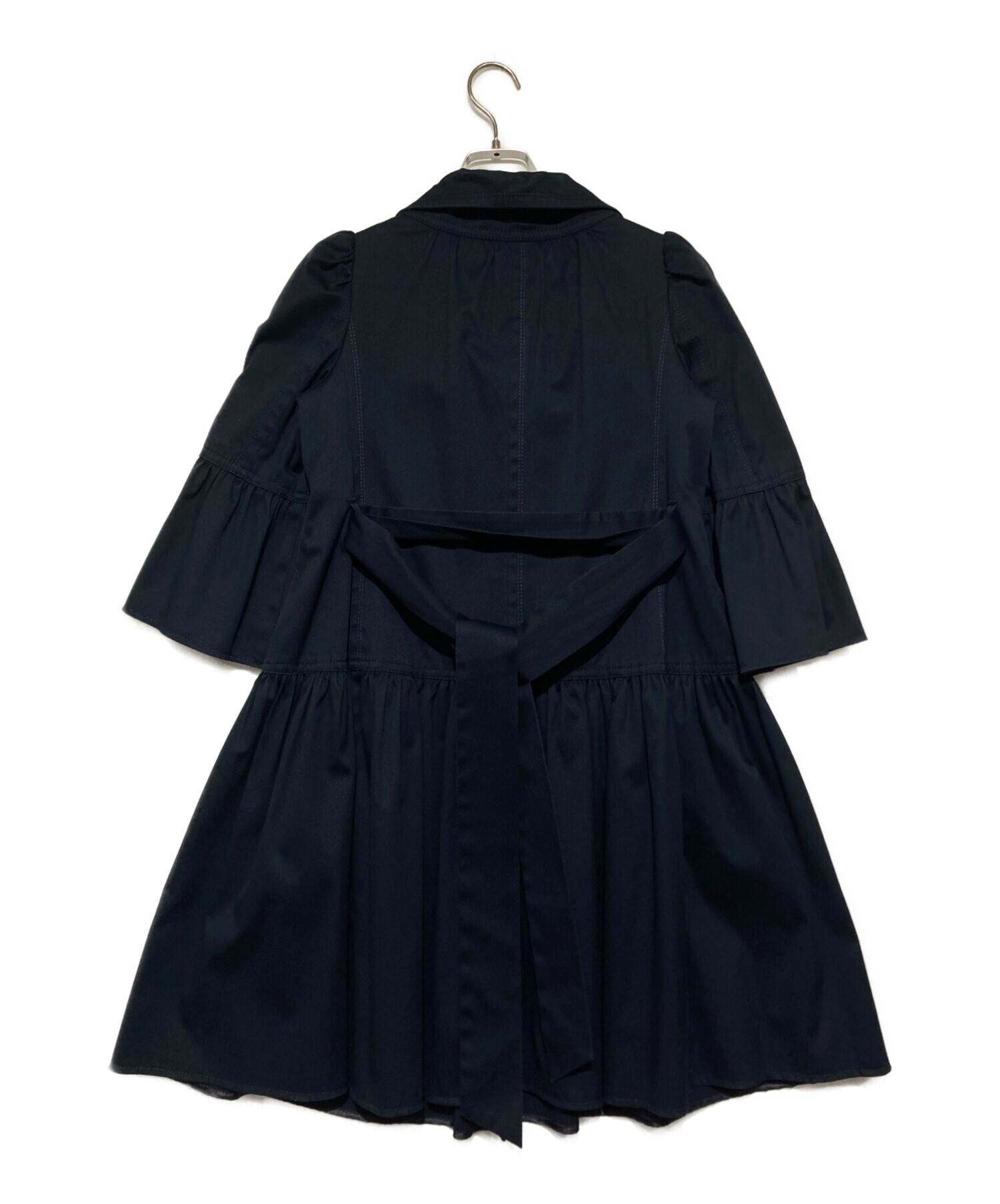 BURBERRY BLUE LABELフレアコート ブラック 36 中厚手 BURBERRY BLUE LABELフレアコート ブラック 36