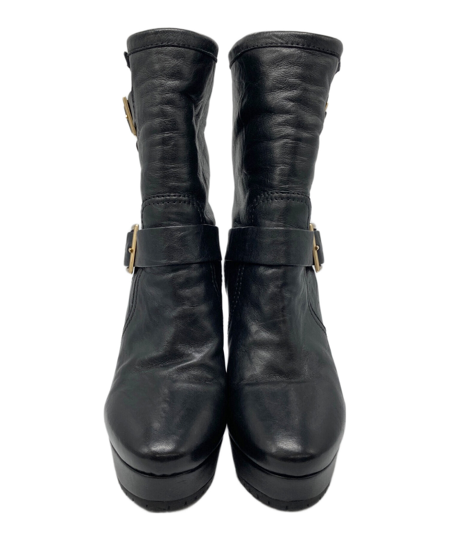 中古・古着通販】JIMMY CHOO (ジミーチュウ) ショートブーツ ブラック  