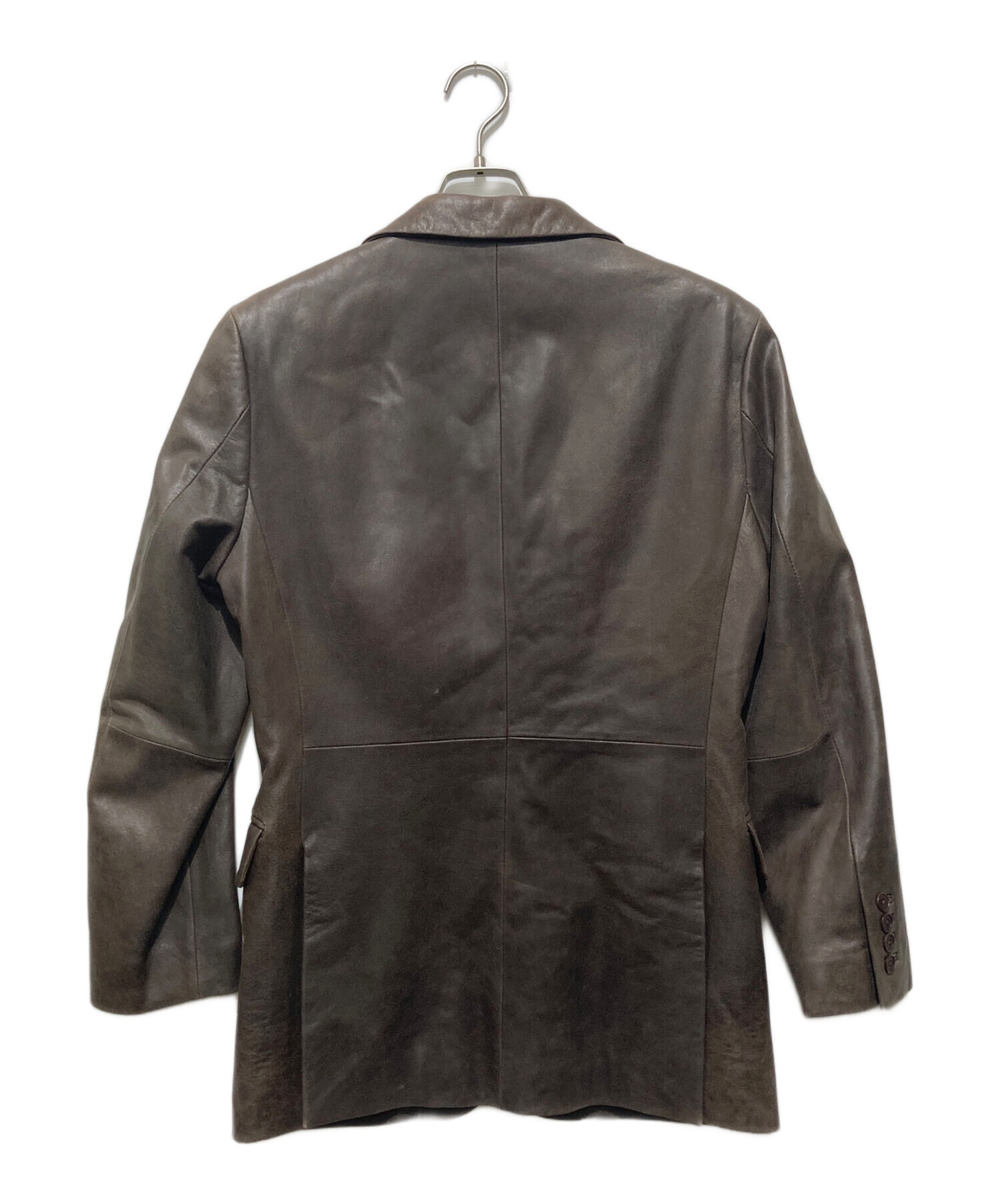 バーバリーブラックレーベルラムレザーテーラードジャケット