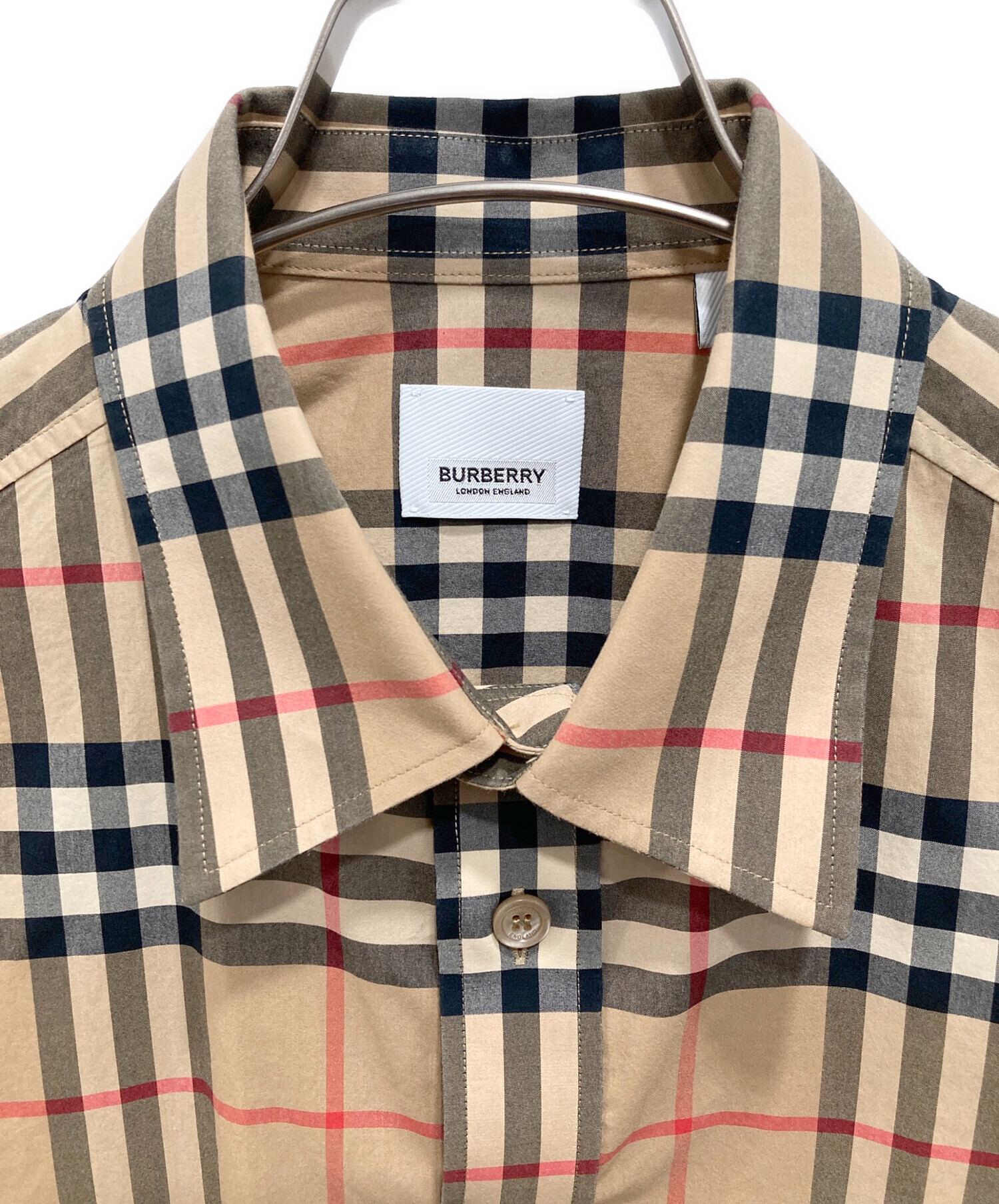 バーバリー ロンドン チェック ポロシャツMサイズ ベージュ