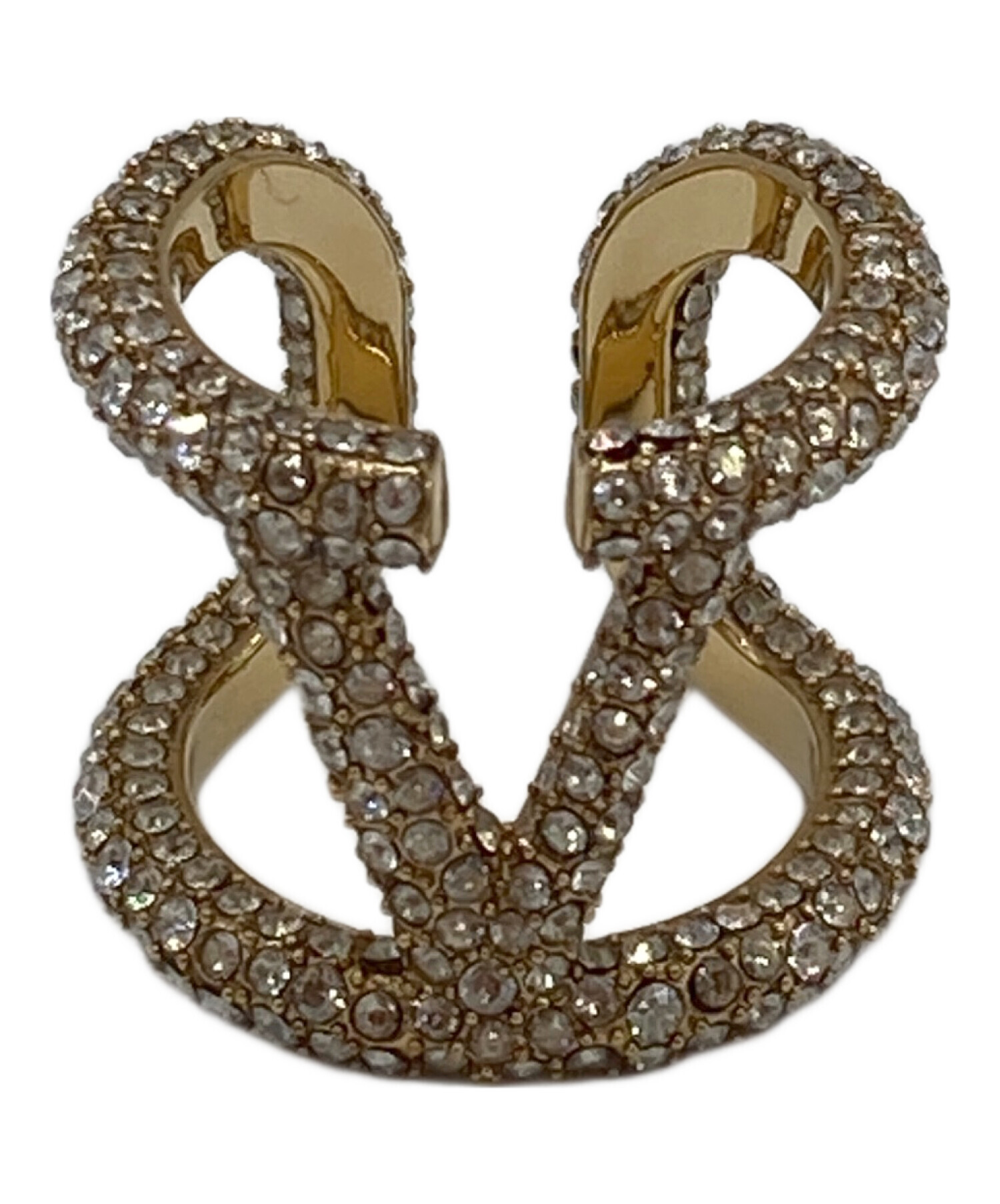 VALENTINO Vロゴ メタル X スワロフスキークリスタル リング Vロゴ シグネチャー メタル X スワロフスキー®クリスタル リング for