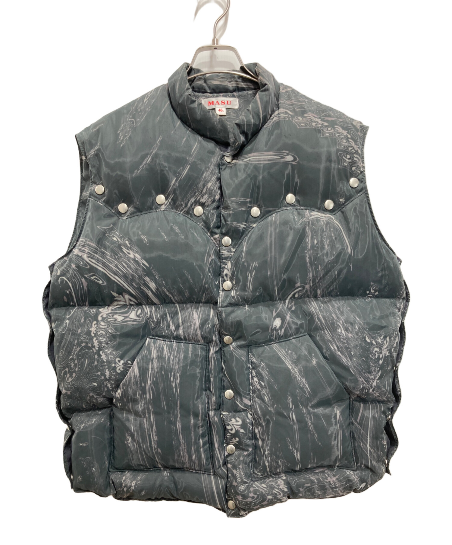 中古・古着通販】masu (エムエーエスユー) MARBLE BANDANA PUFFER VEST 