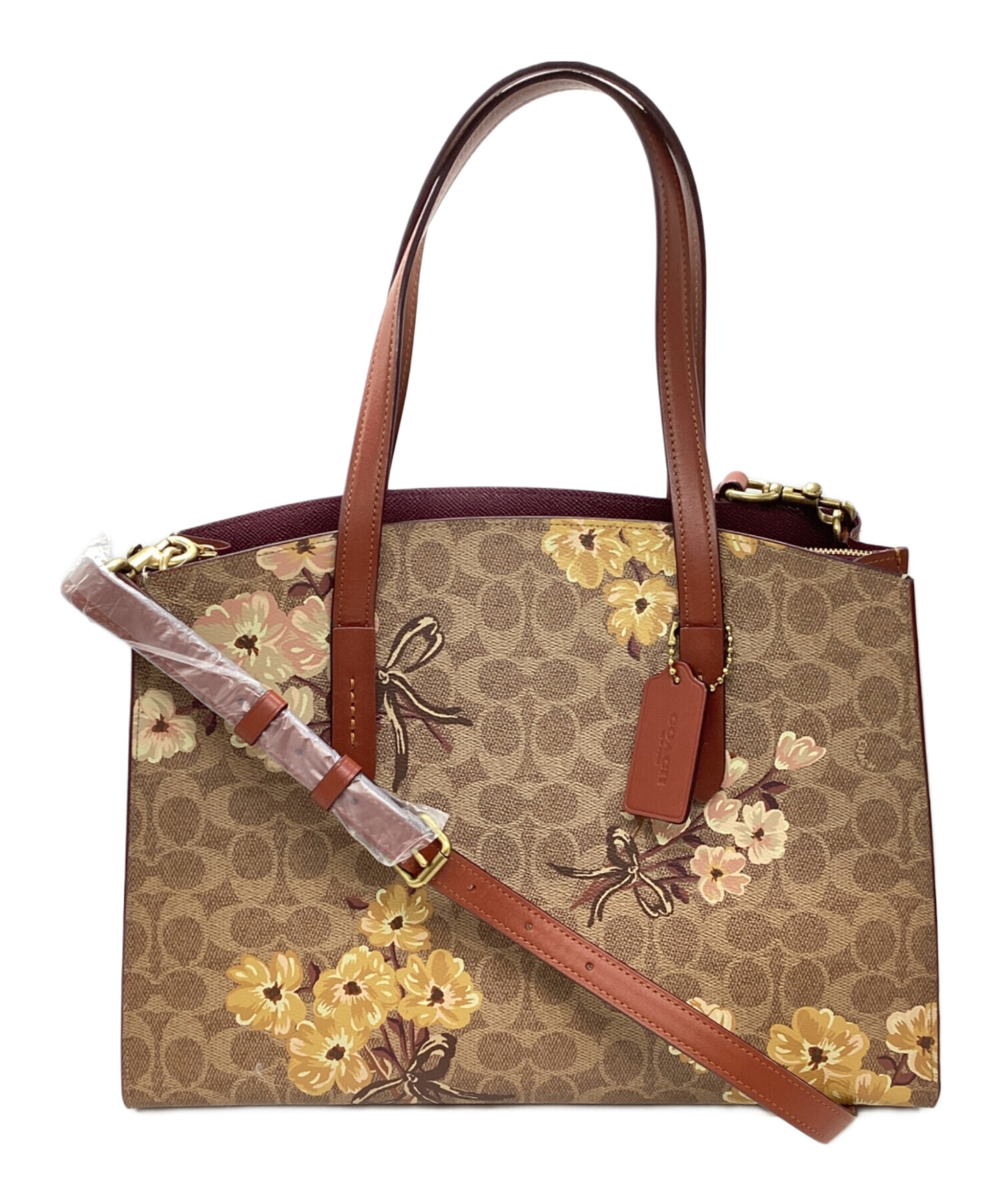 美品coach シグネチャーバッグハンドショルダー