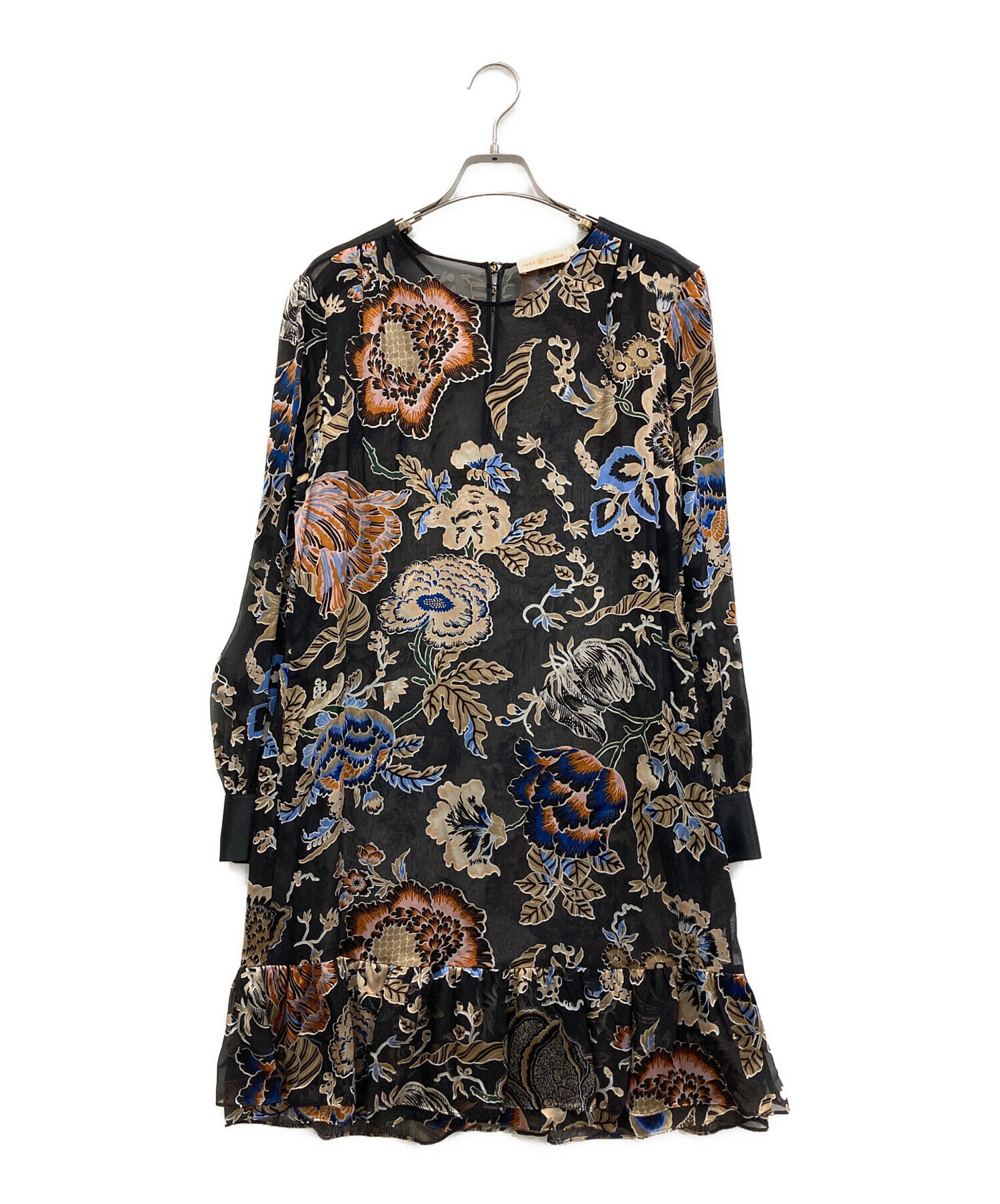 中古・古着通販】TORY BURCH (トリーバーチ) 花柄ワンピース ブラック 
