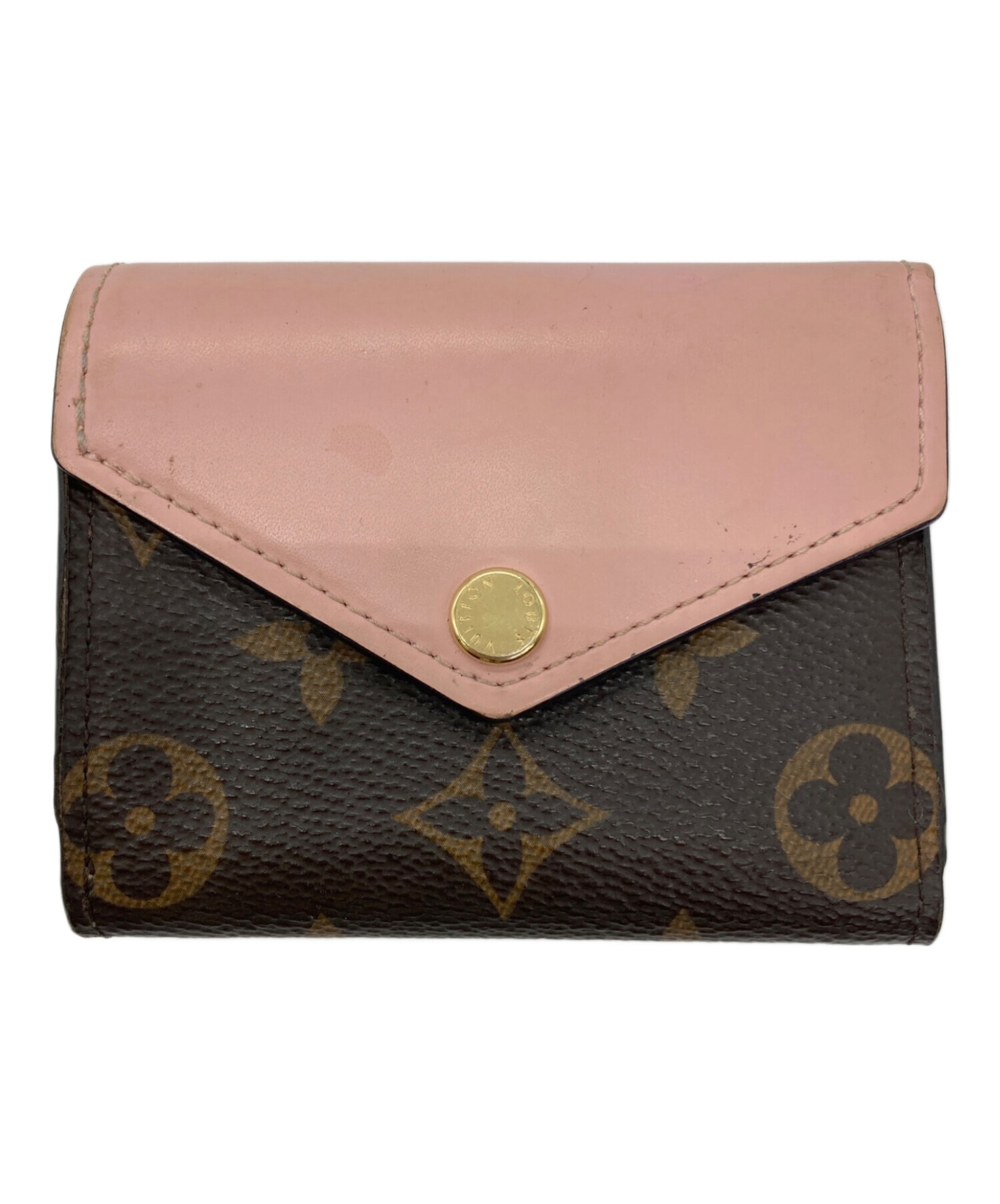 LOUIS VUITTON 三つ折り財布 ブラウン/ピンク Louis Vuitton 三つ折り財布 ピンク/ブラウン