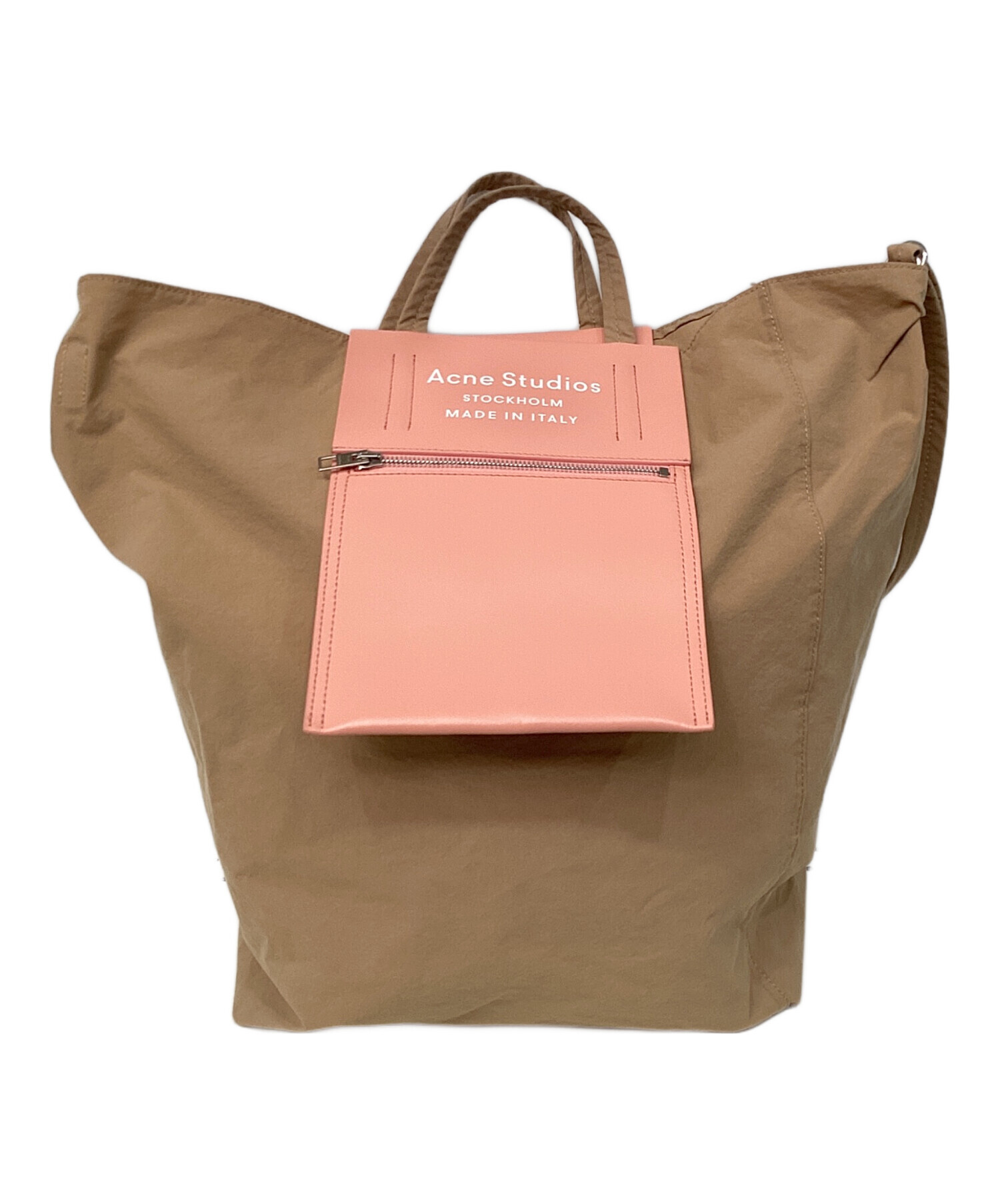 Acne Studios ペーパーバッグ トートバッグ オリーブグリーン｜バッグ