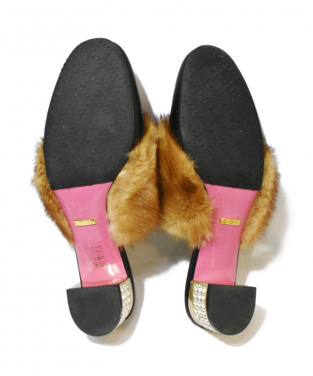 GUCCI 】グッチミンク ファーサンダル