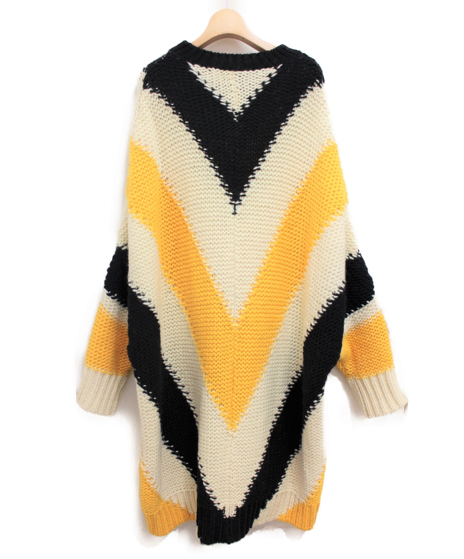 LOEWE (ロエベ) 20SS オーバーサイズニット ホワイト×イエロー サイズ:S