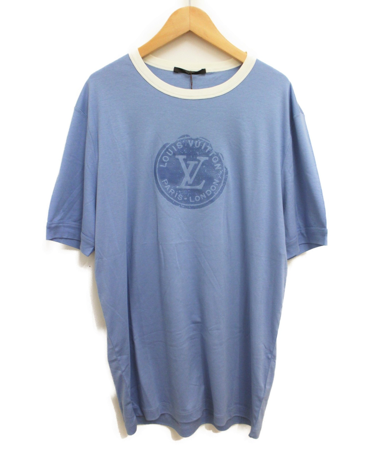 LOUIS VUITTON (ルイヴィトン) LVスタンプTシャツ ブルー サイズ:L