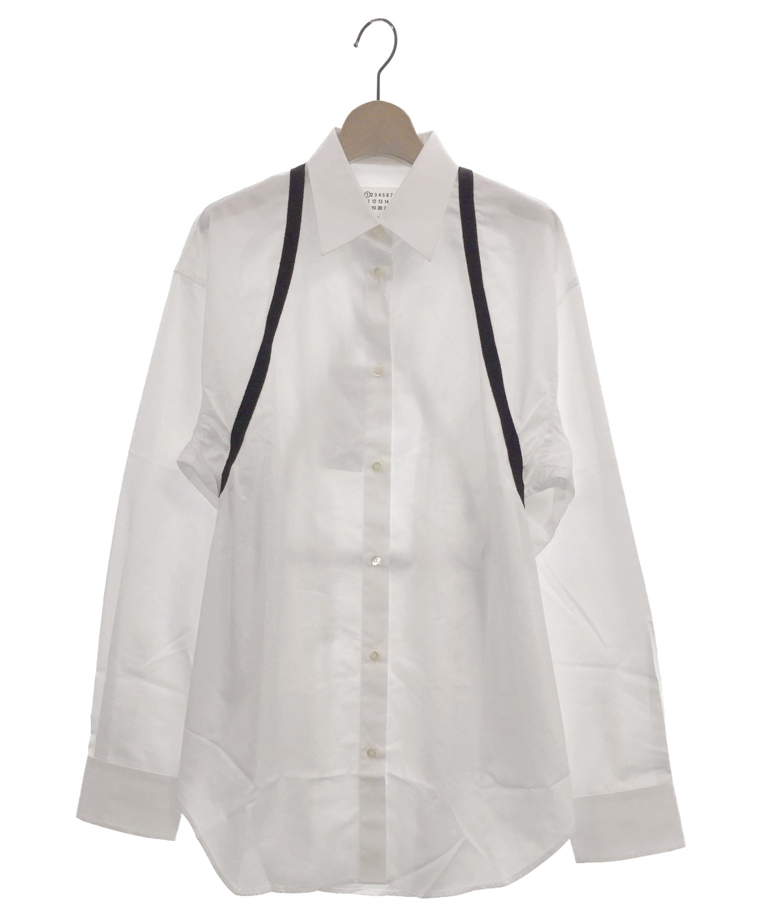Maison Margiela (メゾンマルジェラ) グログラントリミングシャツ ホワイト サイズ:38 未使用品